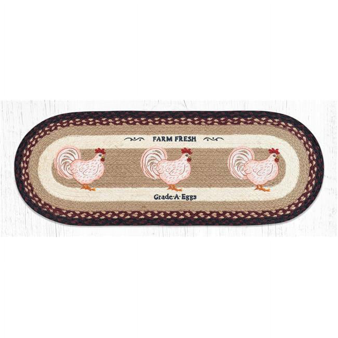 Picture of Capitol Importing 68-344FC 13 x 36 in. OP-344 Farmhouse Chicken Oval Runner Table Rug
