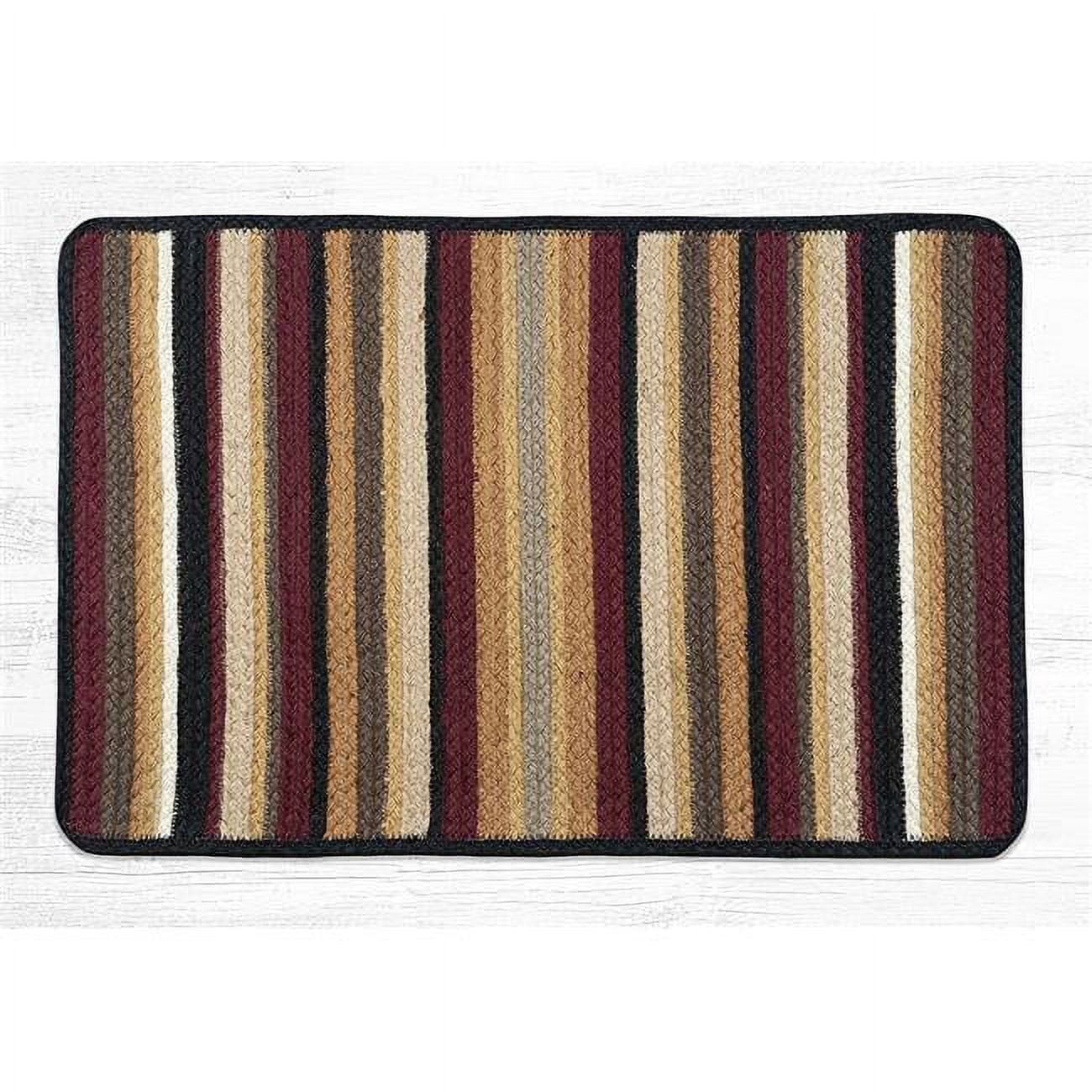 Picture of Capitol Importing 23-V371 27 x 45 in. VR-371 Oblong Braided Rug&#44; Burgundy&#44; Black & Golden Rod