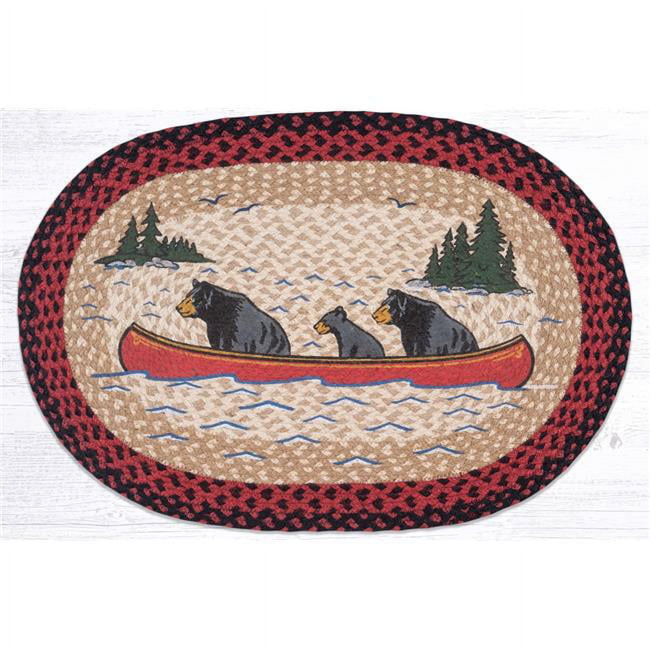 20 x 30 in. OP-396 Bears in Canoe Oval Patch
