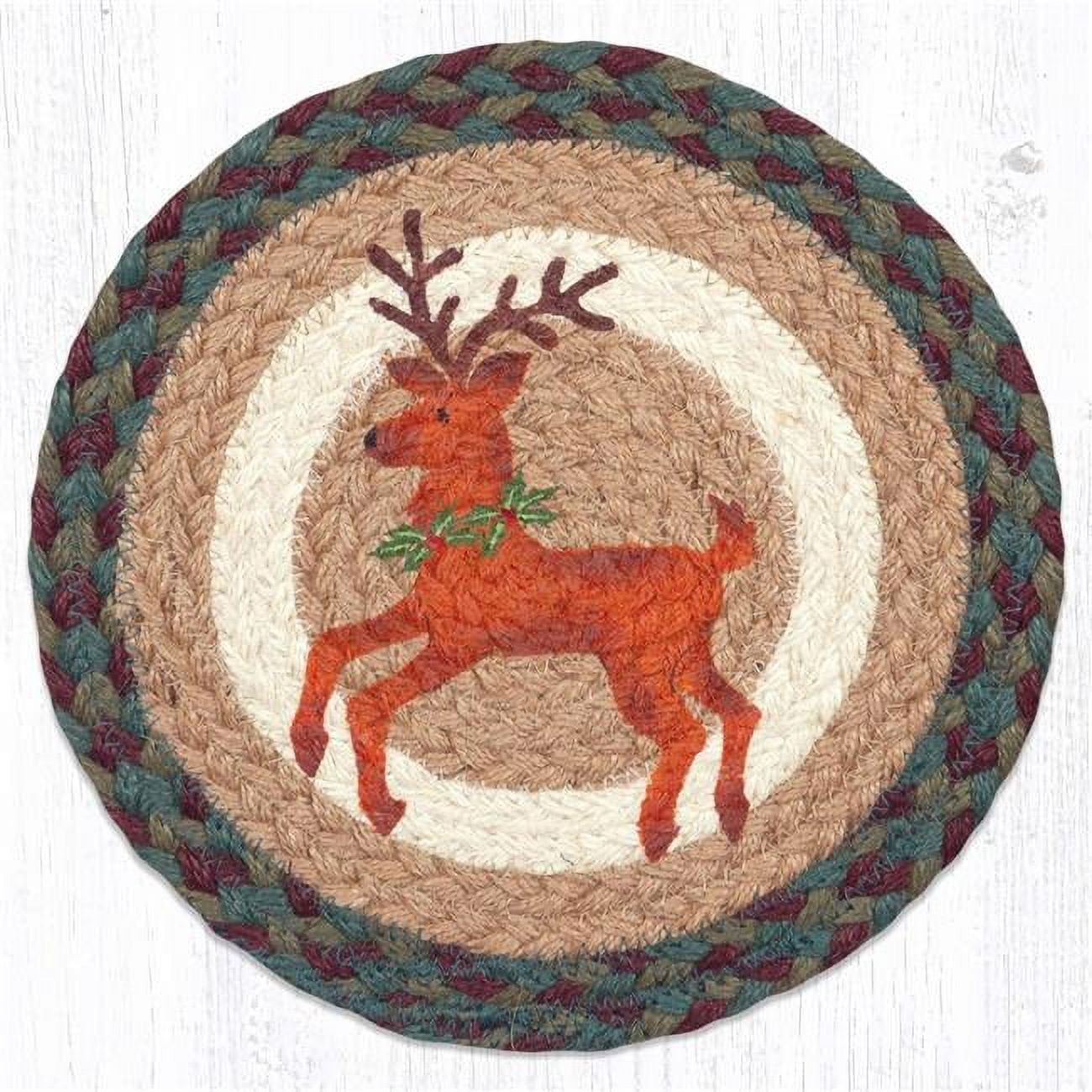 Picture of Capitol Importing 80-508R 10 x 10 in. MSPR-508 Reindeer Printed Round Trivet