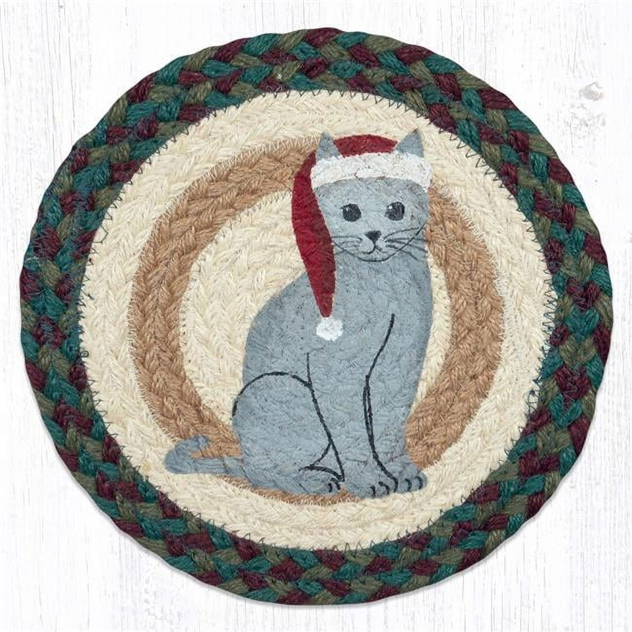 Picture of Capitol 80-508SHC 10 x 10 in. Santa Hat Cat Printed Round Trivet