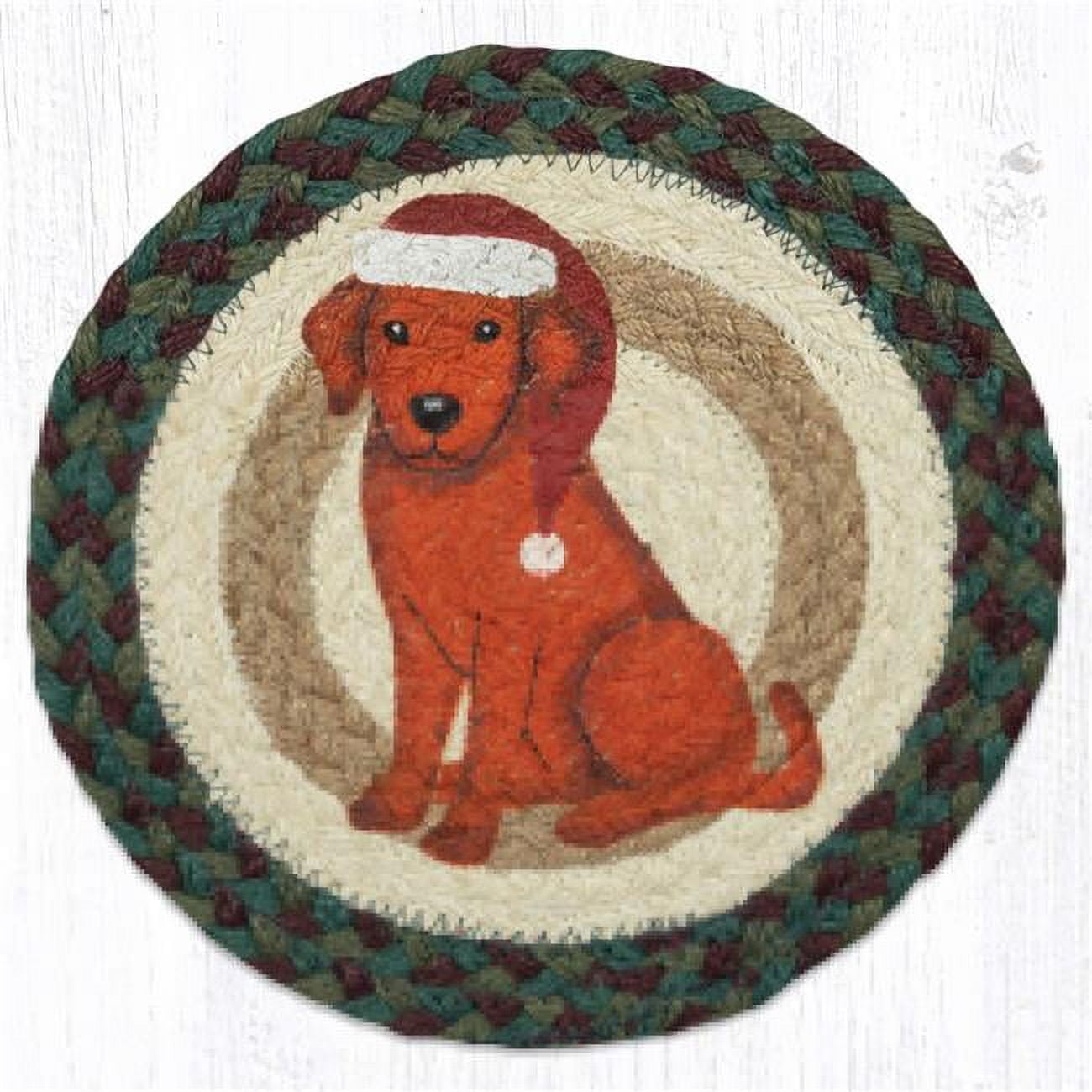 Picture of Capitol Importing 80-508SHD 10 x 10 in. MSPR-508 Santa Hat Dog Printed Round Trivet