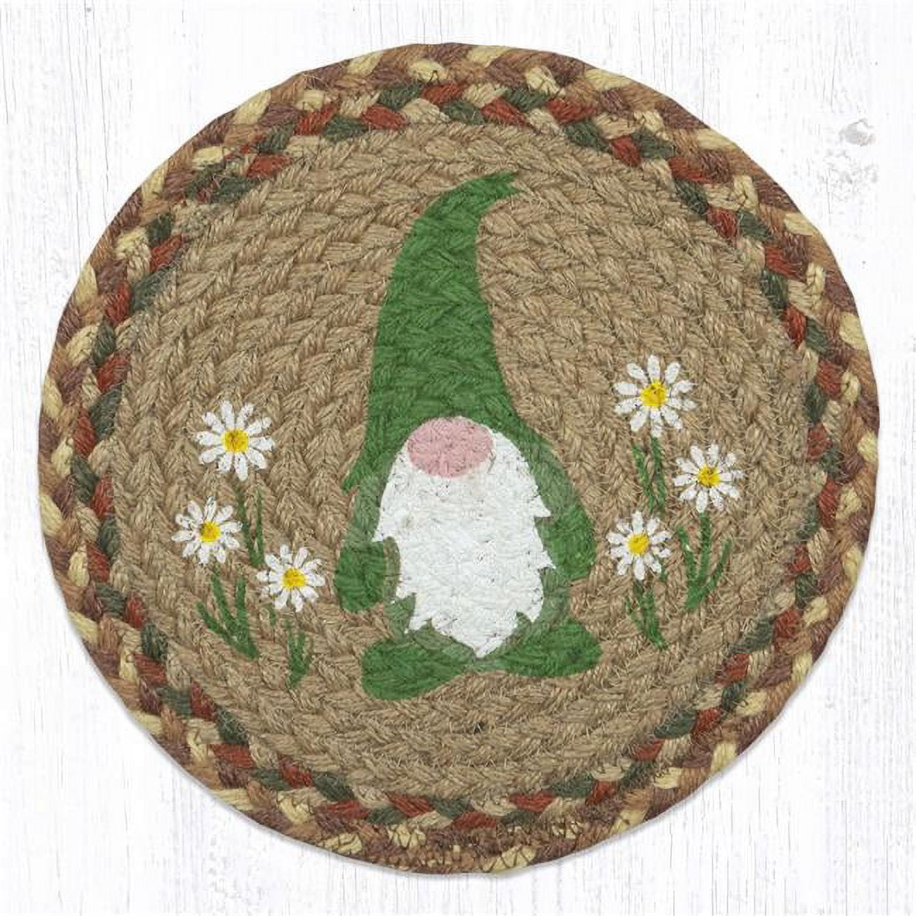 Picture of Capitol Importing 80-652SG 10 x 10 in. Spring Gnome Printed Round Trivet