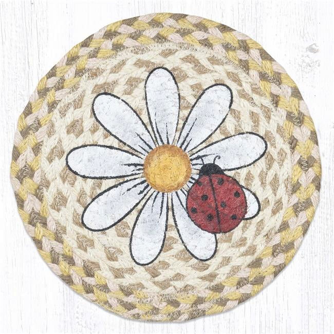 Picture of Capitol Importing 80-653DL 10 x 10 in. Daisy & Ladybug Printed Round Trivet