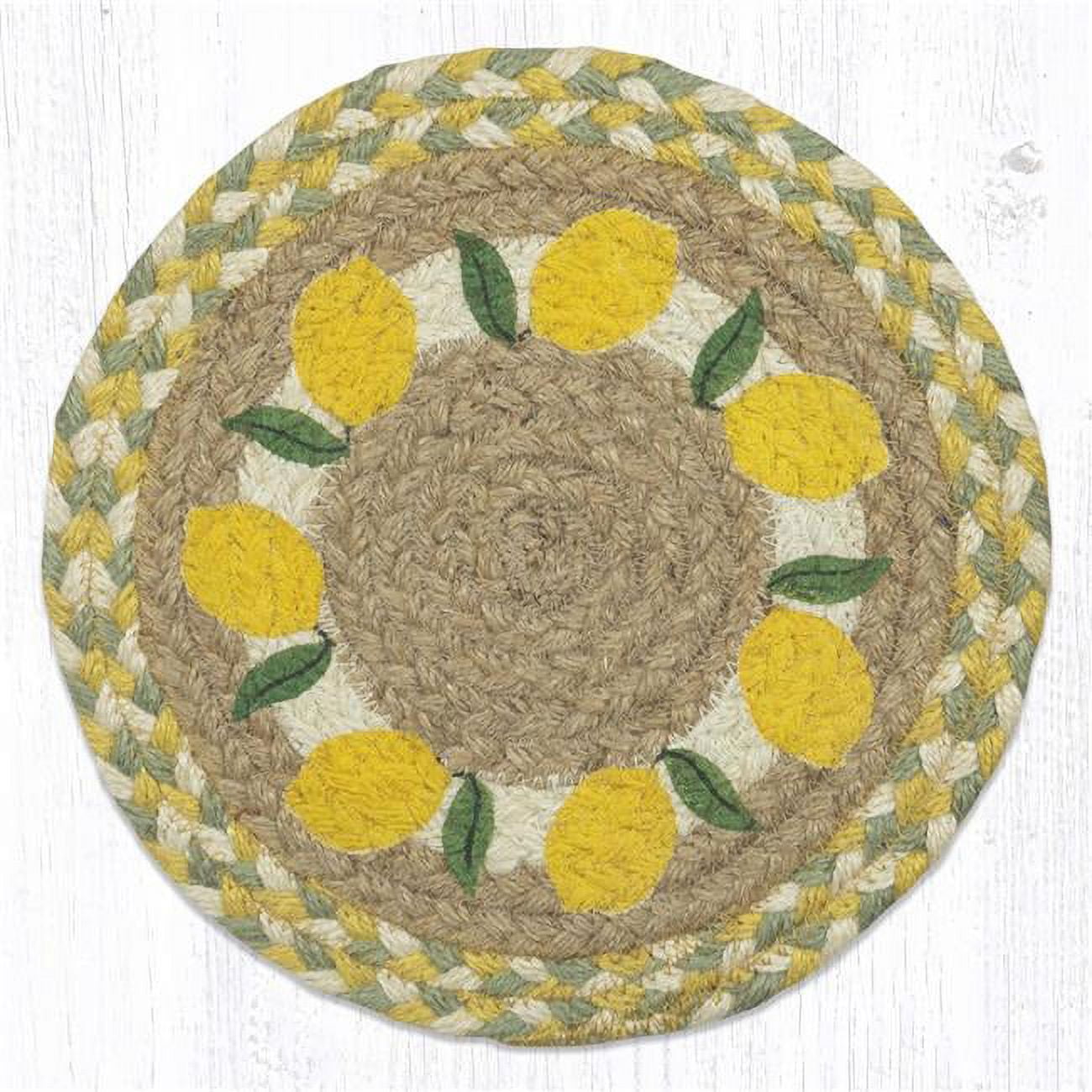 Picture of Capitol Importing 80-654L 10 x 10 in. MSPR-654 Lemon Printed Round Trivet, Blue