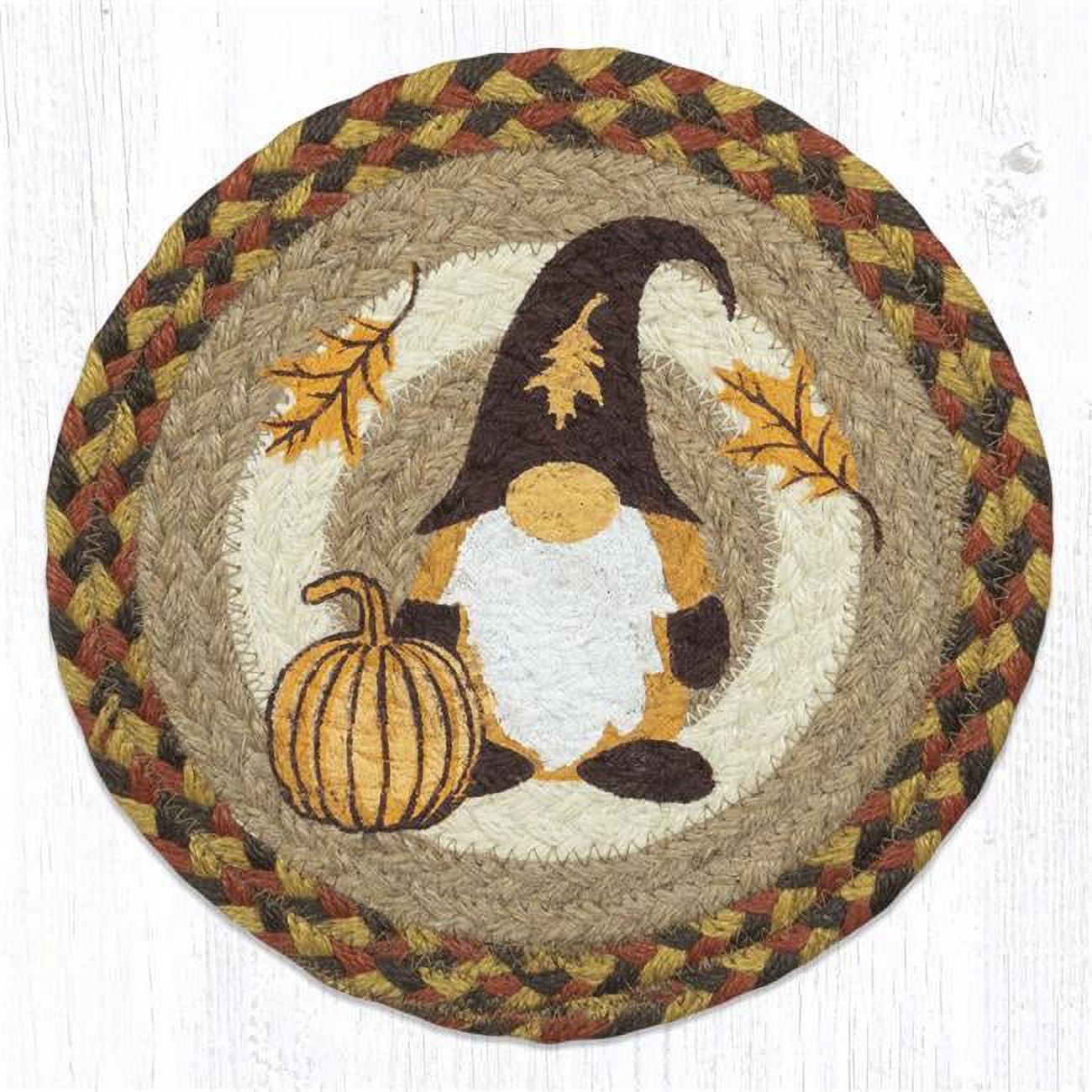 Picture of Capitol Importing 80-655FG 10 x 10 in. Fall Gnome Printed Round Trivet