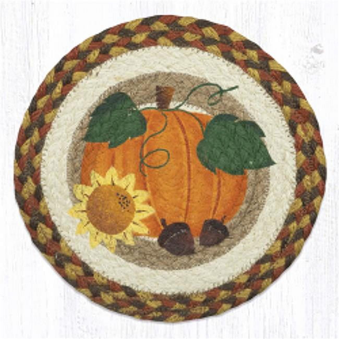 Picture of Capitol Importing 80-655PS 10 x 10 in. MSPR-655 Pumpkin Sunflower Printed Round Trivet