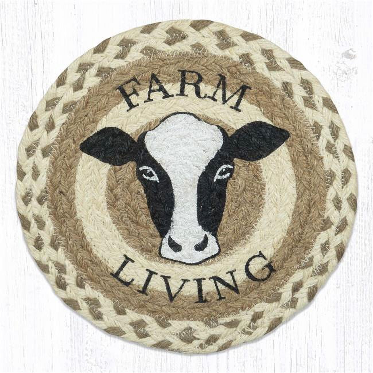 Picture of Capitol Importing 80-658FLC 10 x 10 in. MSPR-658 Farm Living Cow Printed Round Trivet, Brown
