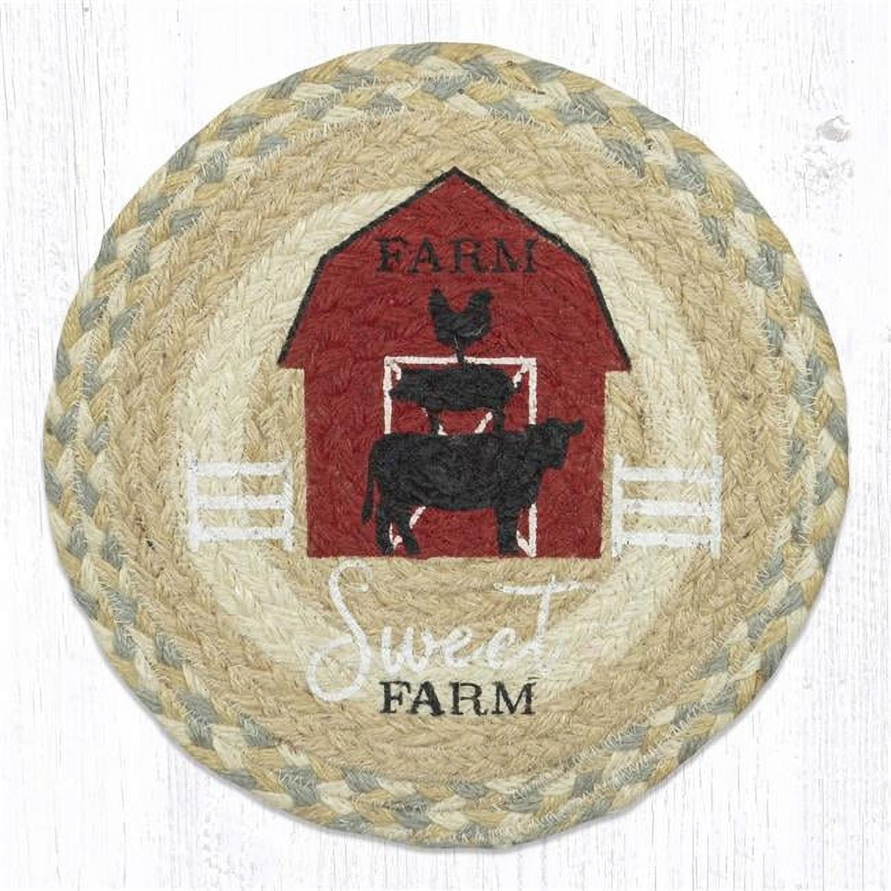 Picture of Capitol Importing 80-658FSF 10 x 10 in. Farm Sweet Farm Printed Round Trivet
