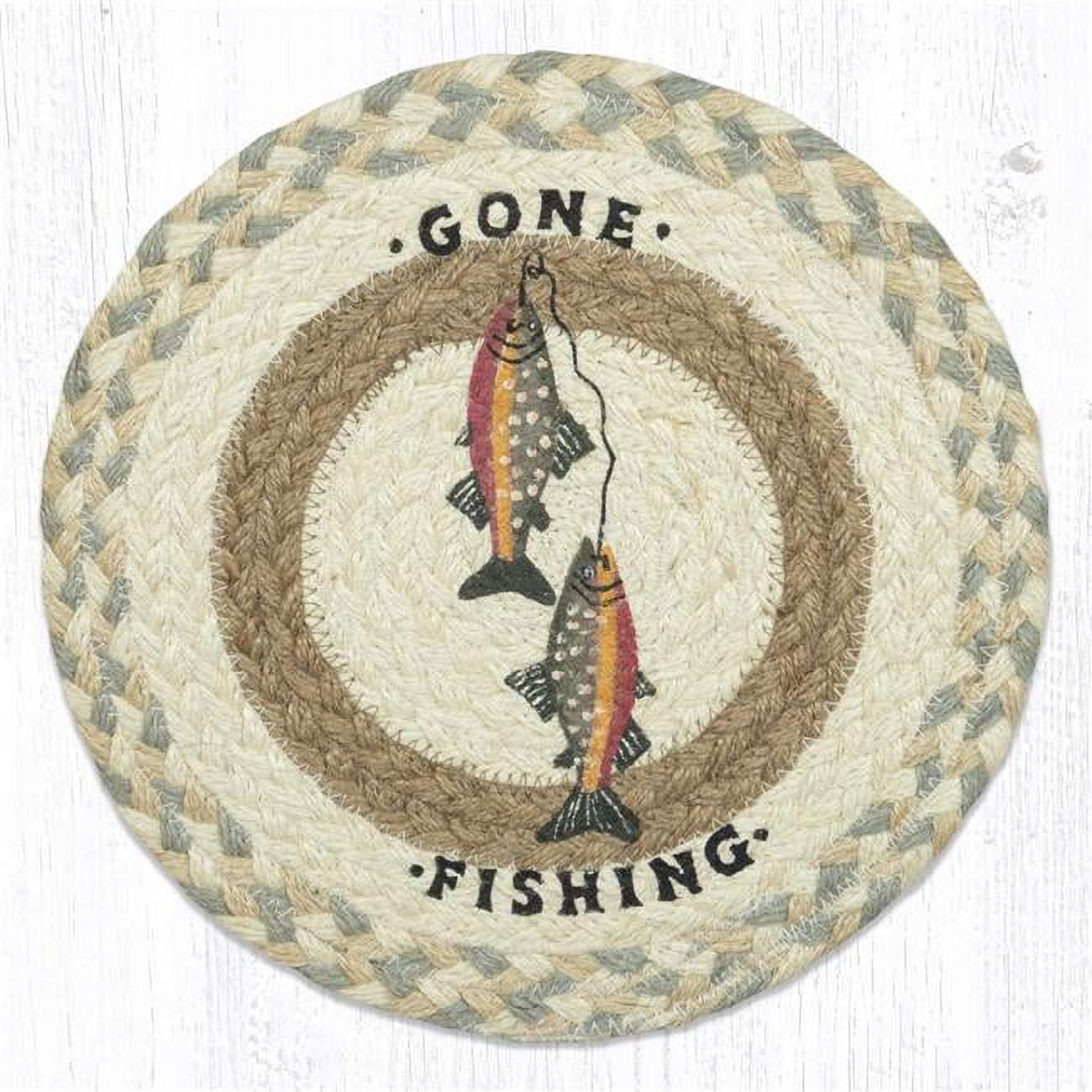 Picture of Capitol Importing 80-658GF 10 in. MSPR-658 Gone Fishing Printed Round Trivet