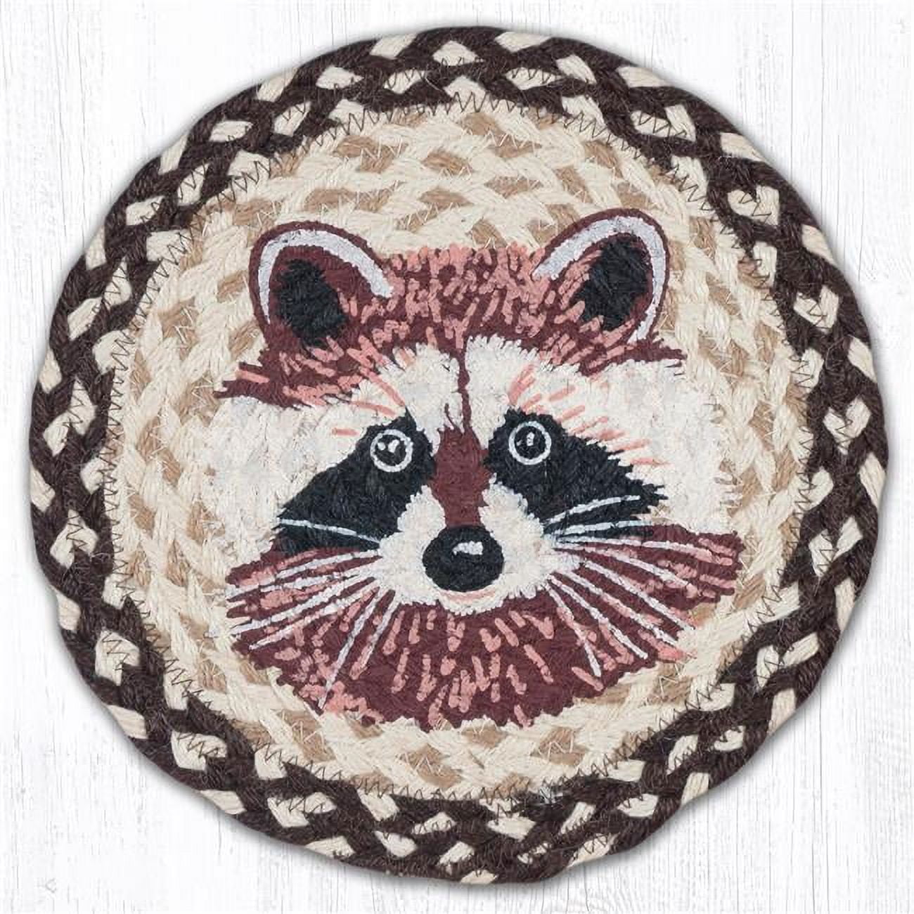 10 x 10 in. Raccoon Printed Trivet Round Rug