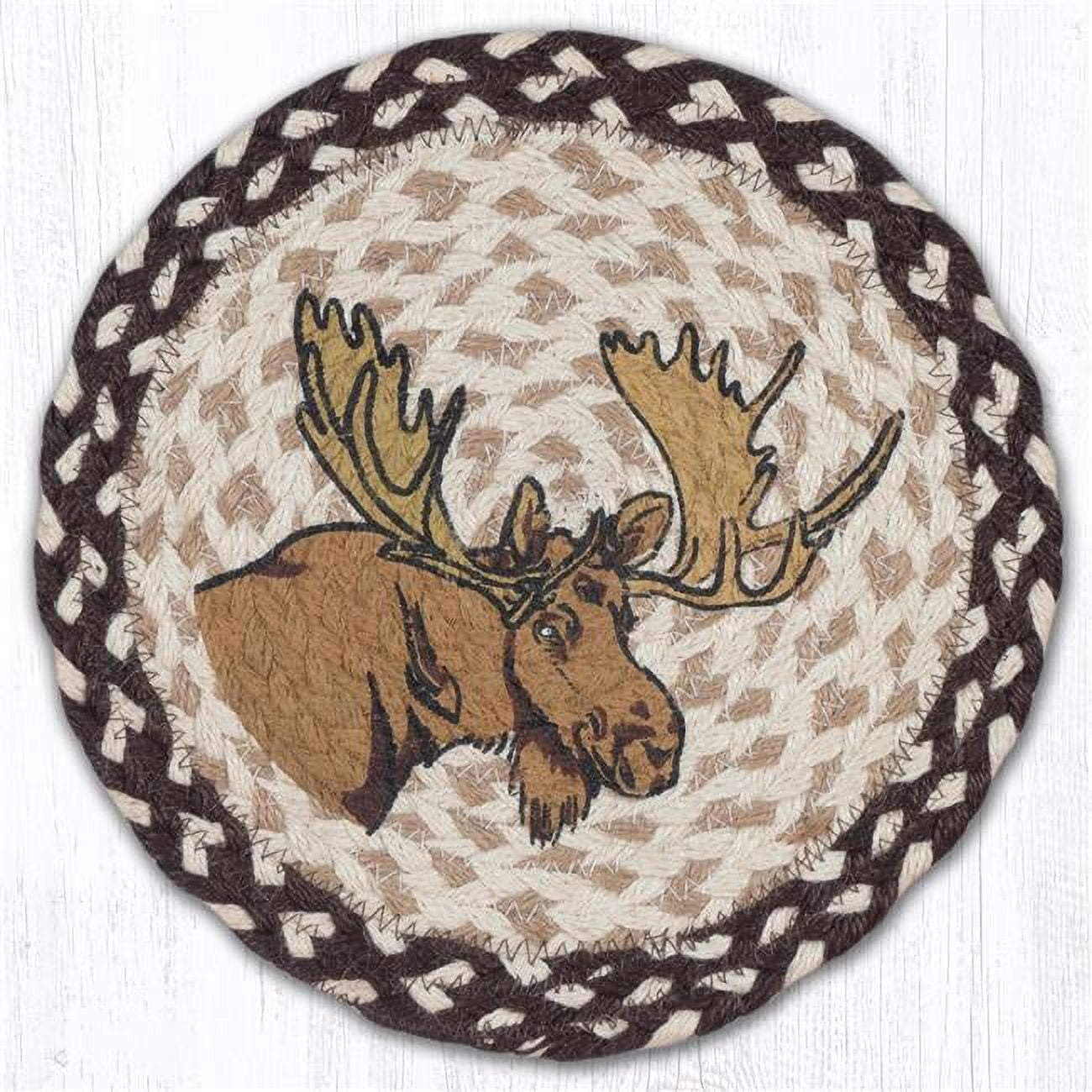 Picture of Capitol Importing 80-130M 10 x 10 in. MSPR-130 Moose Printed Round Braided Trivet