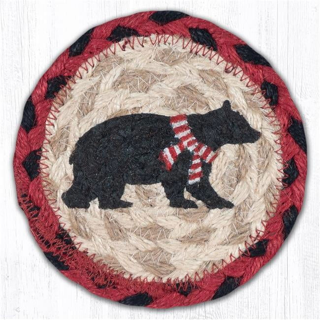 Picture of Capitol Importing 31-IC396BRS 5 x 5 in. IC-396 Bear Red Stripe Scarf Printed Coaster