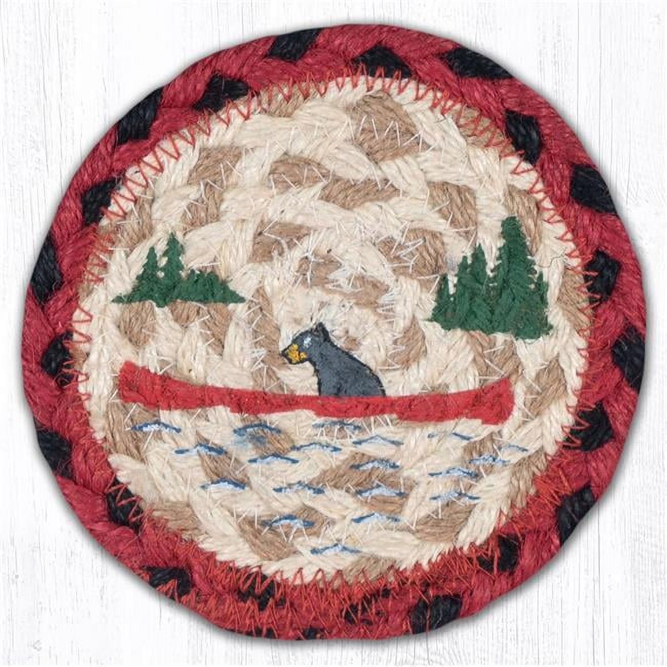 5 x 5 in. Bears Canoe Printed Coaster Round Rug
