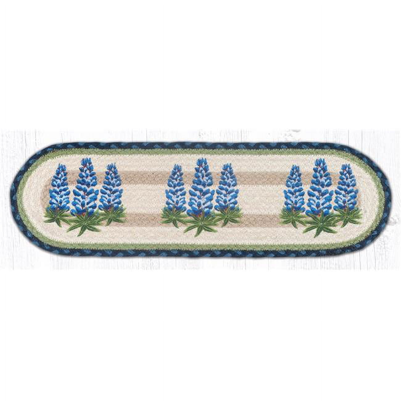 Picture of Capitol Importing 49-ST062B 27 x 8.25 in. ST-OP-62 Bluebonnets Oval Stair Tread Mat