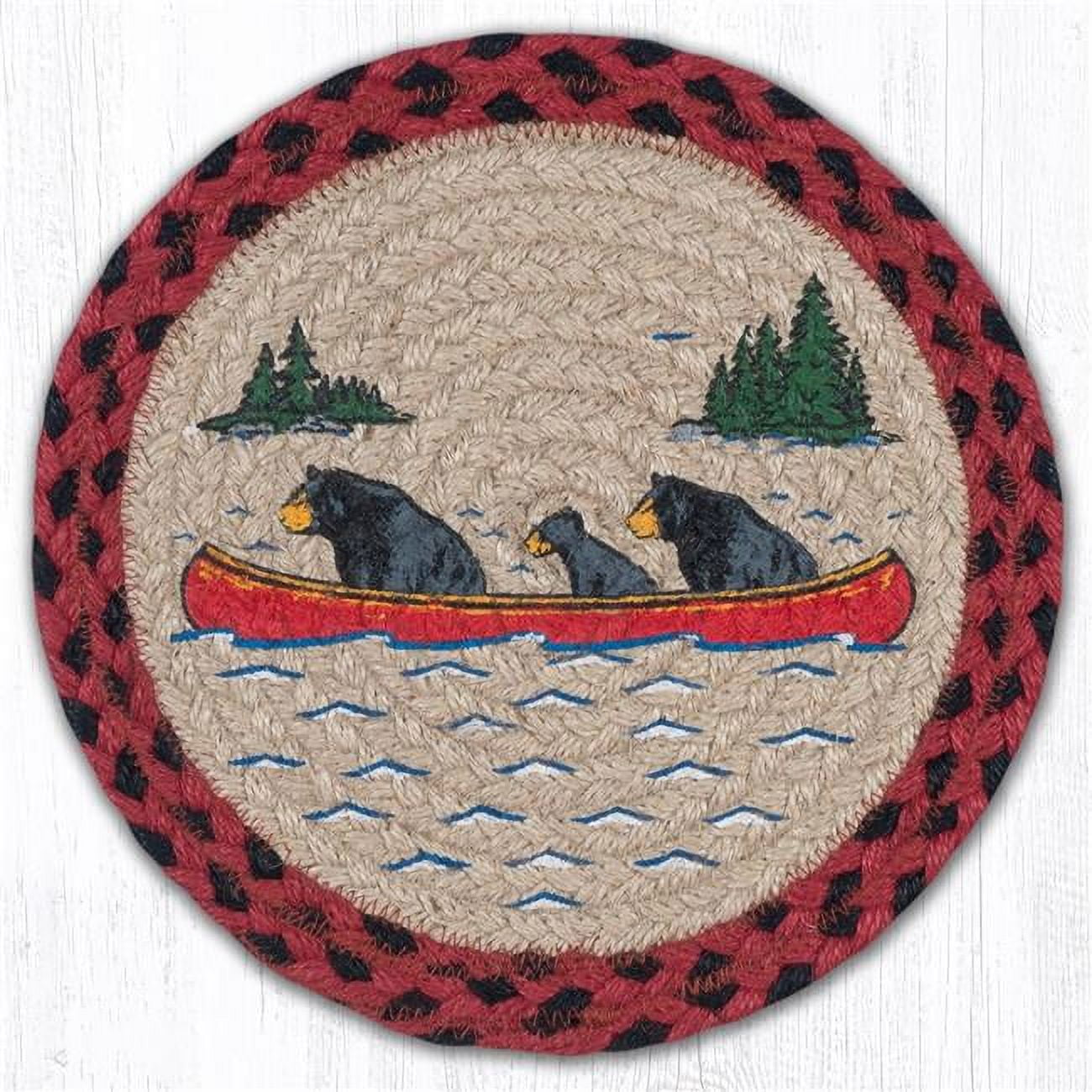 Picture of Capitol Importing 80-396BC 10 x 10 in. MSPR-396 Bears in Canoe Printed Round Trivet