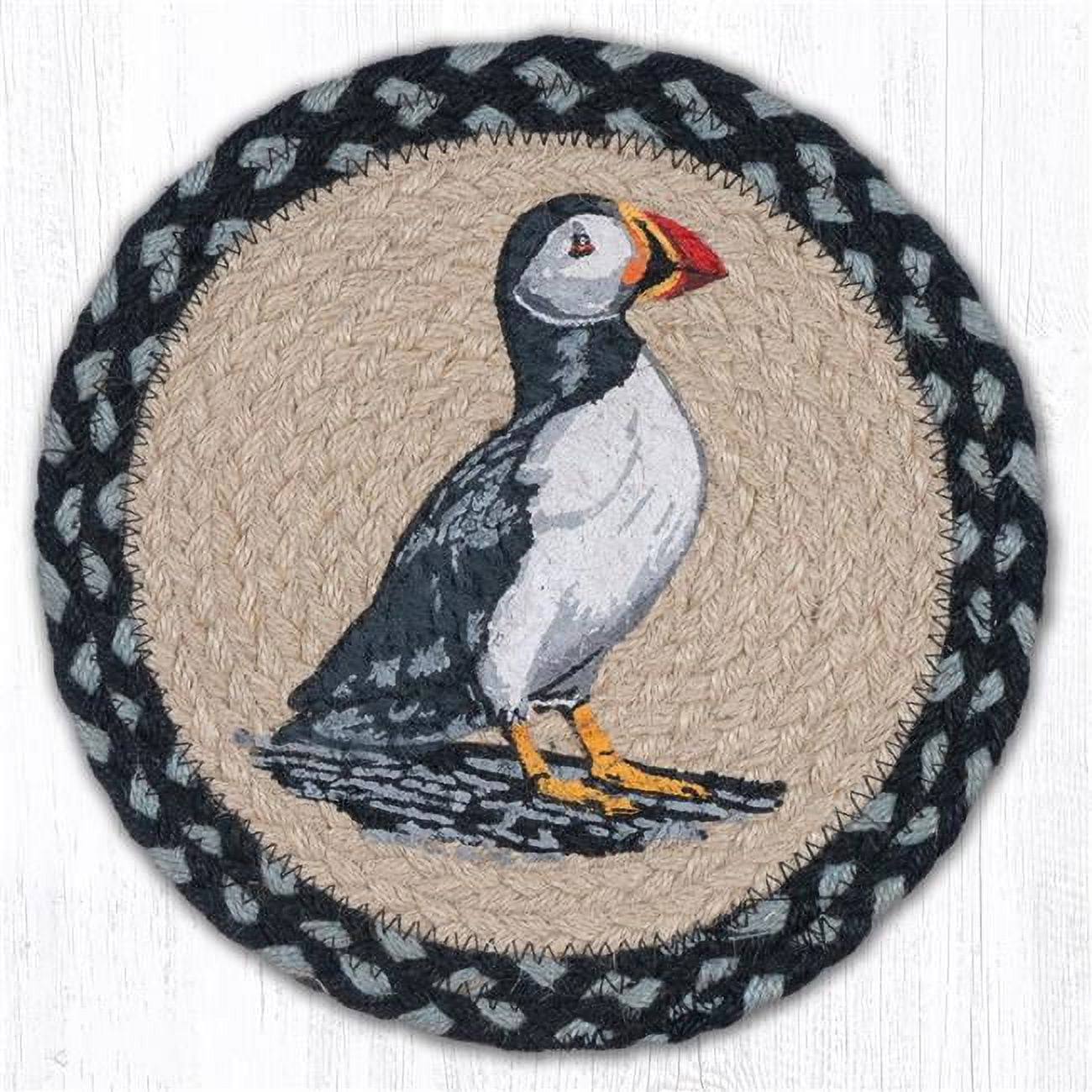 Picture of Capitol Importing 80-701P 10 x 10 in. MSPR-701 Puffin Printed Round Braided Trivet