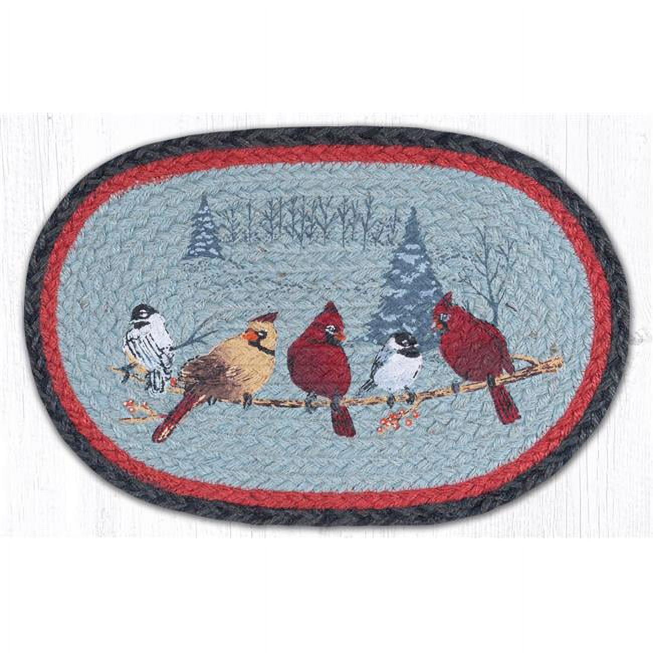 10 x 15 in. MSP-9-238 Friends Gather Printed Oval Braided Swatch Rug