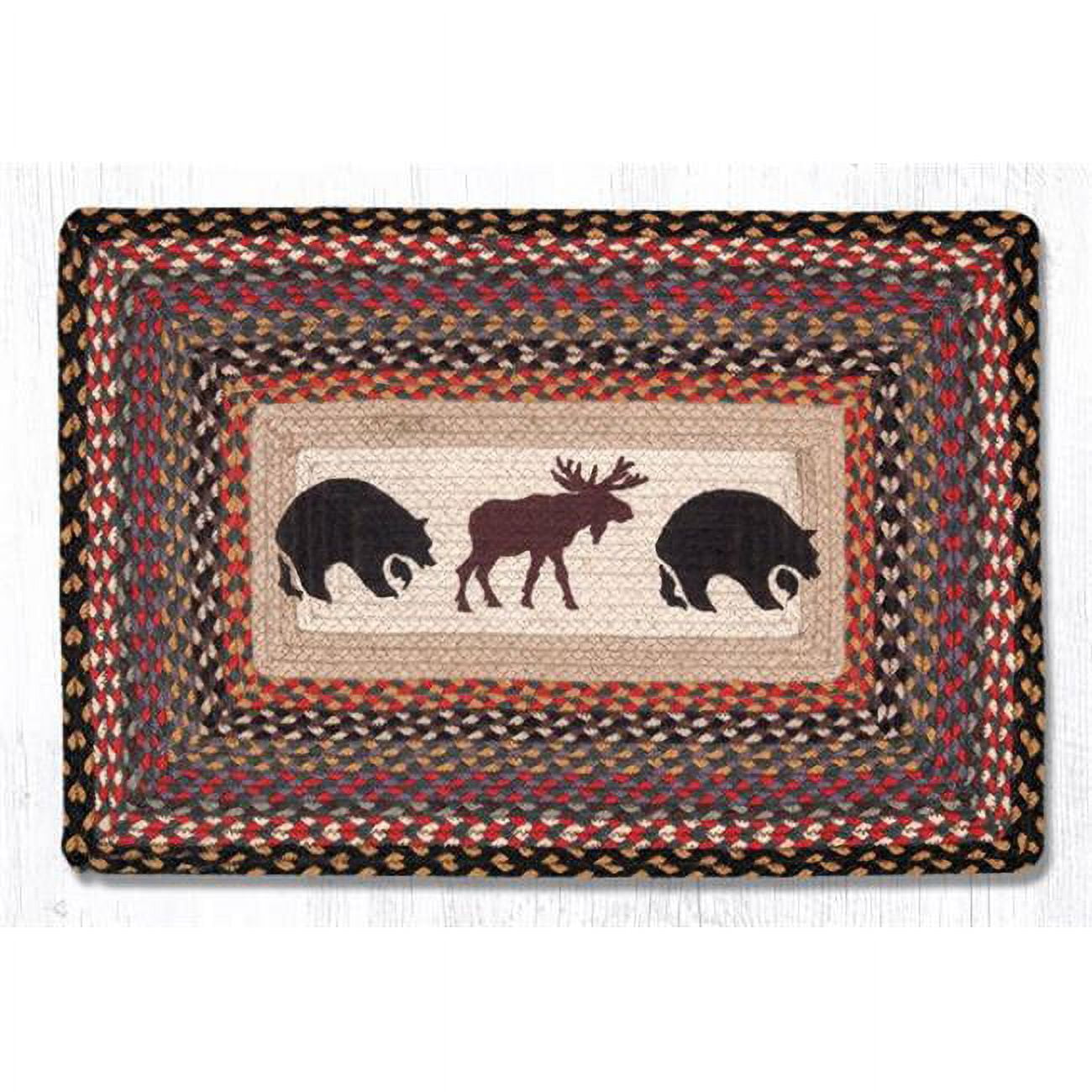 Picture of Capitol Importing 67-043BM 20 x 30 in. Bear & Moose Printed Rectangle Patch Rug