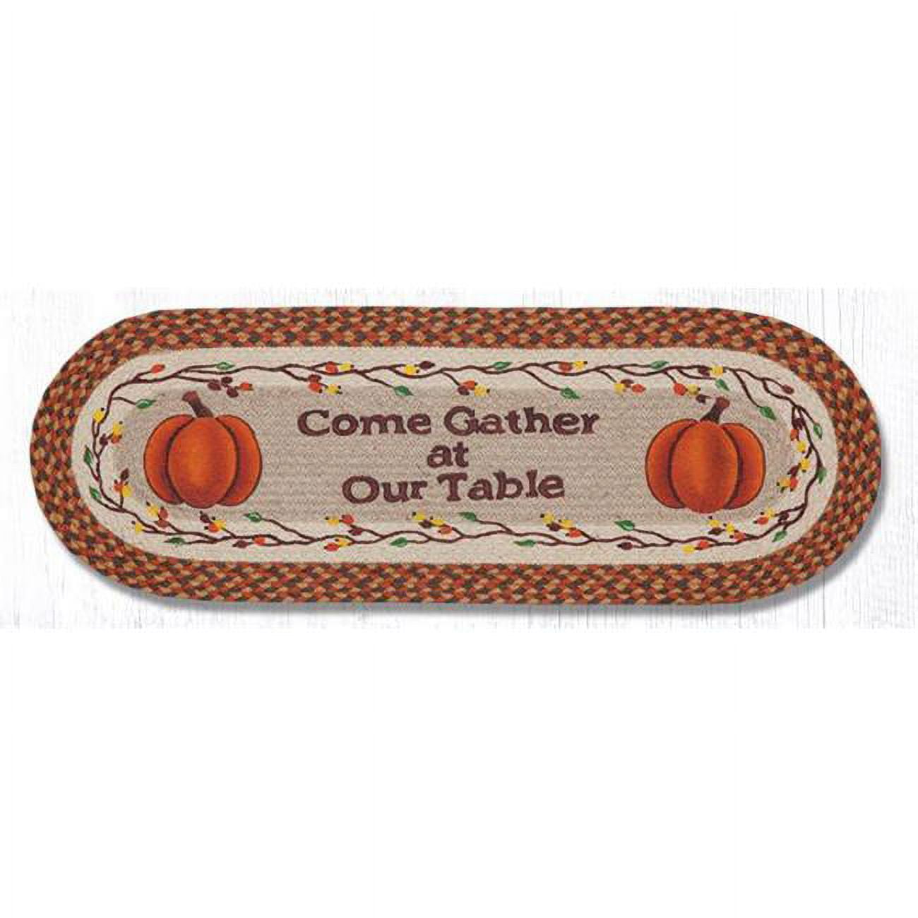 13 x 36 in. Come Gather At Our Table Oval Patch Runner