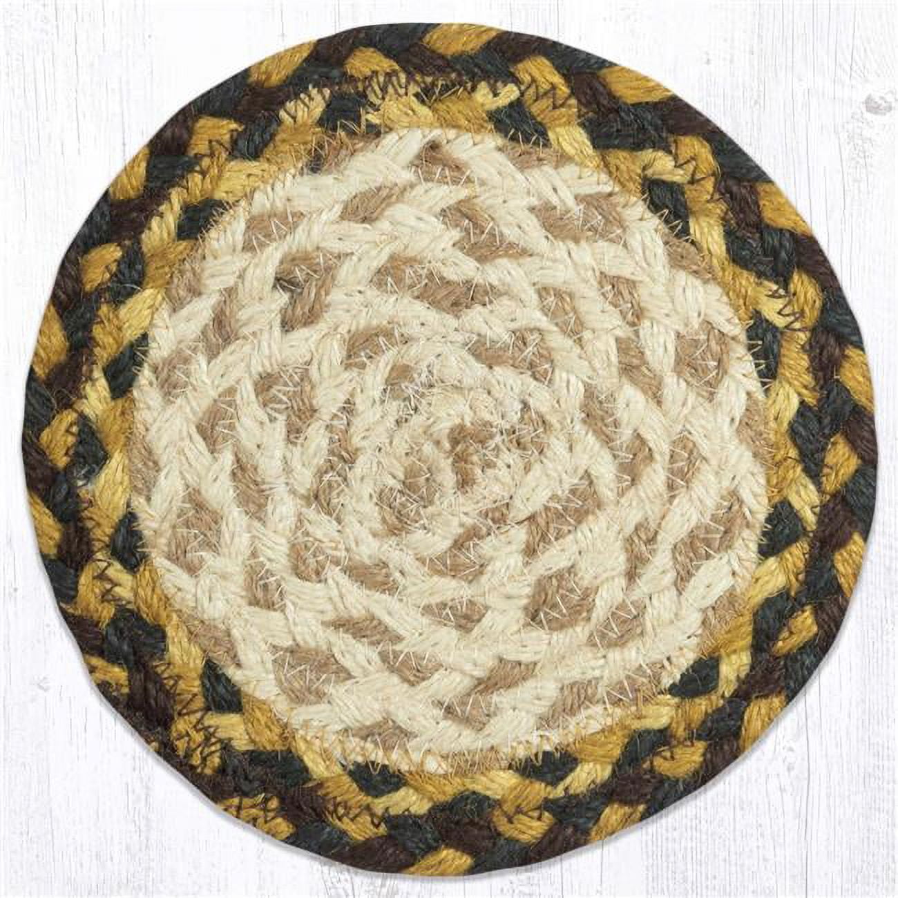 Picture of Capitol 52-LC051 7 x 7 in. Jute Round Coaster, Fir & Ivory - Large