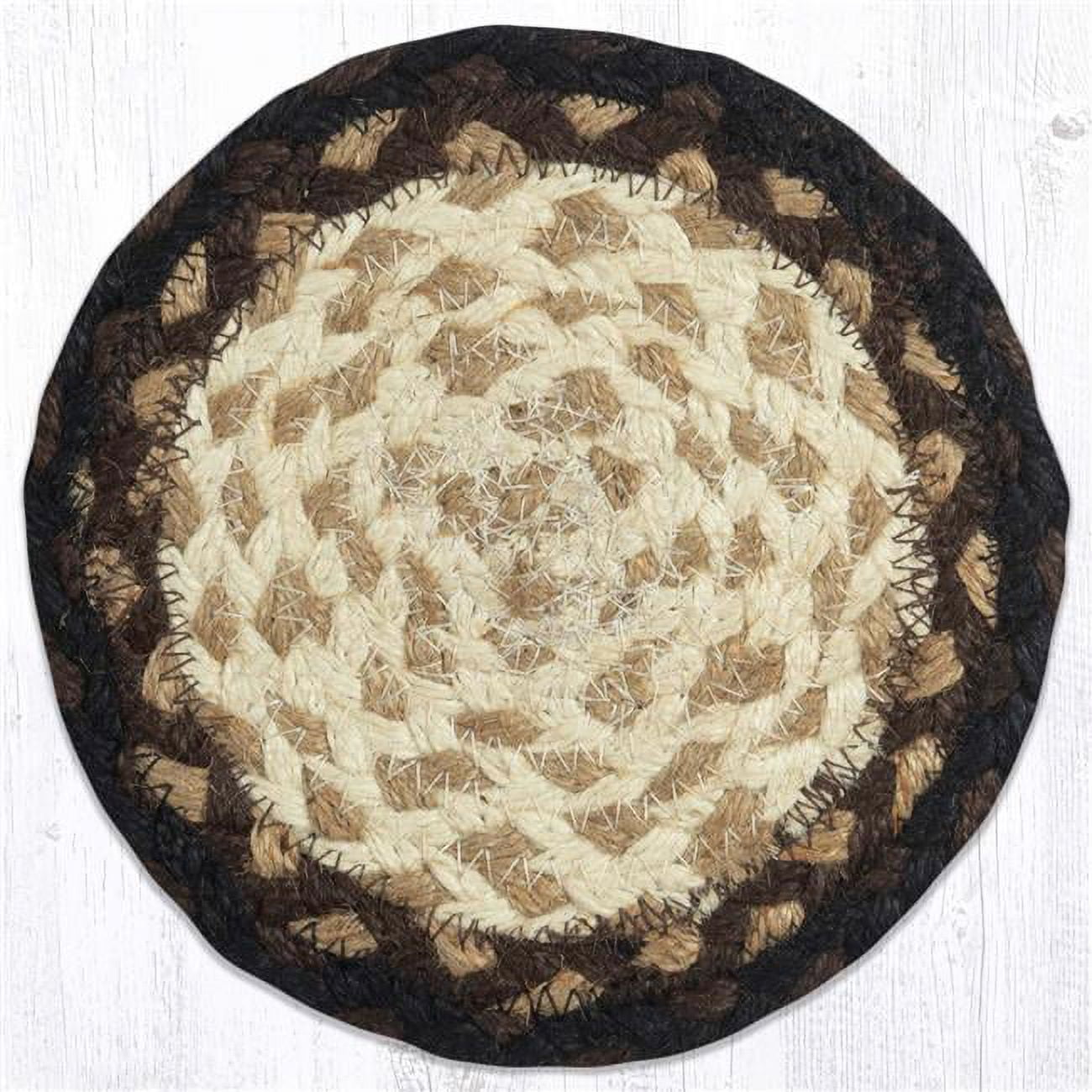 Picture of Capitol 52-LC313 7 x 7 in. Jute Round Coaster, Mocha & Frappuccino - Large