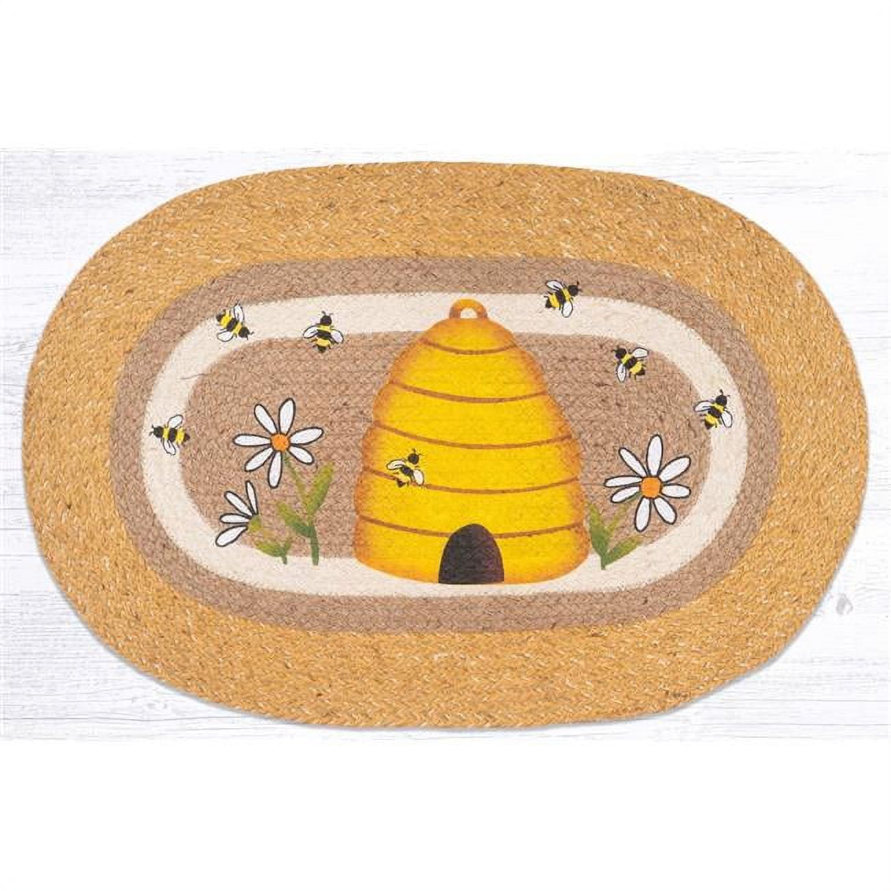 20 x 30 in. Beehive Oval Patch Rug