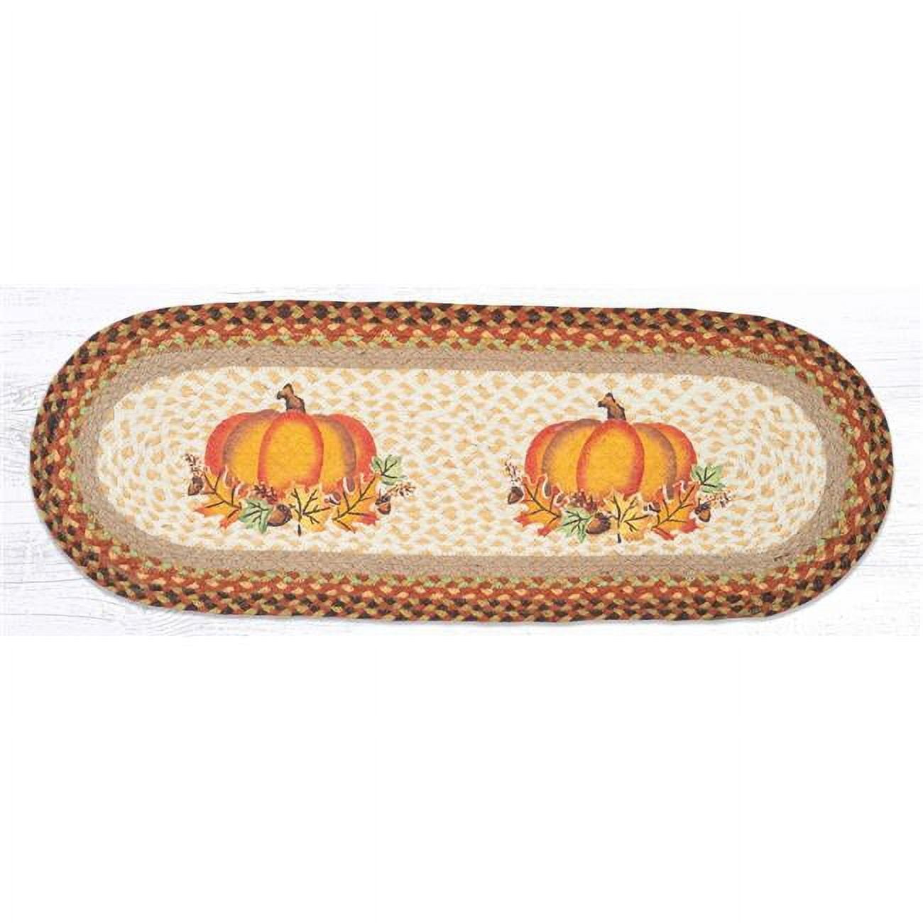 Picture of Capitol Importing 68-222PL 13 x 36 in. Pumpkin Leaf Oval Table Runner