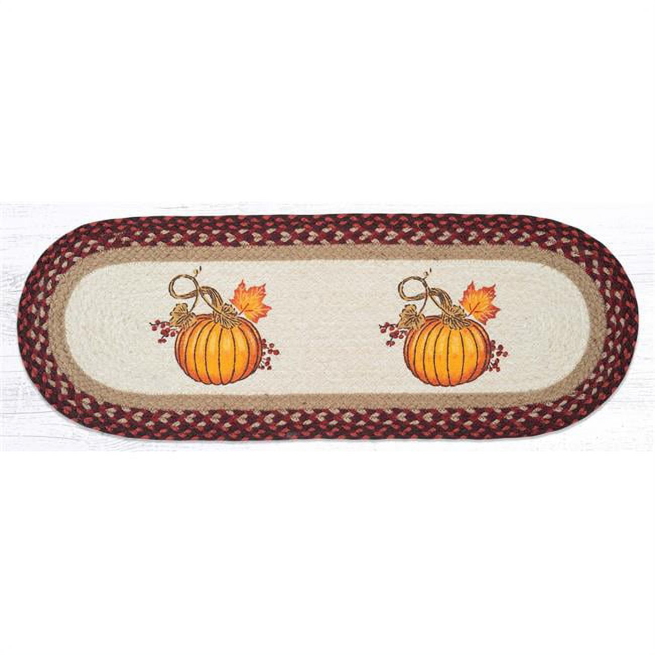 Picture of Capitol Importing 68-417AP 13 x 36 in. OP-417 Autumn Pumpkin Oval Table Runner Rug