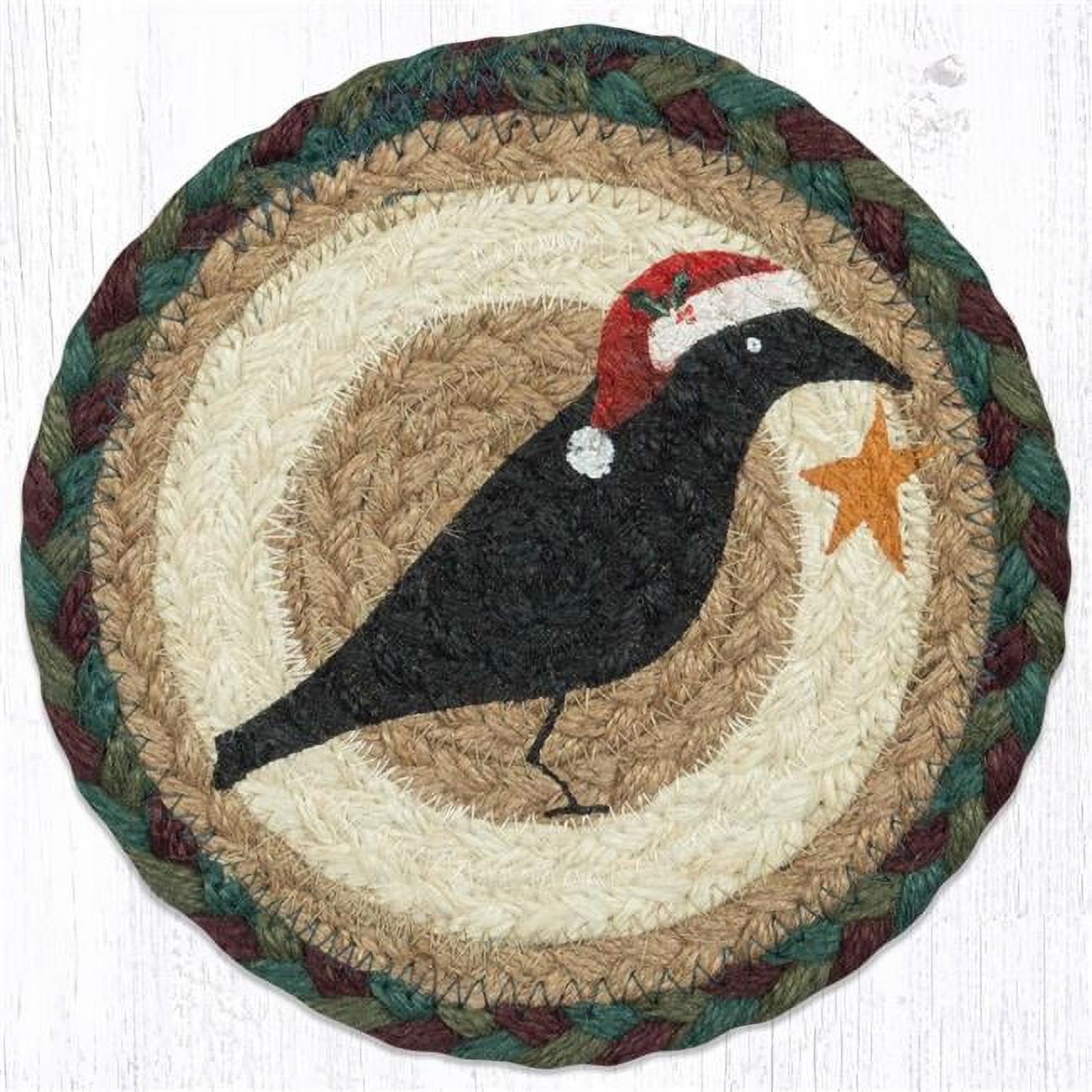 Picture of Capitol Importing 79-508CSH 7 in. LC-508 Crow Santa Hat Round Large Coaster