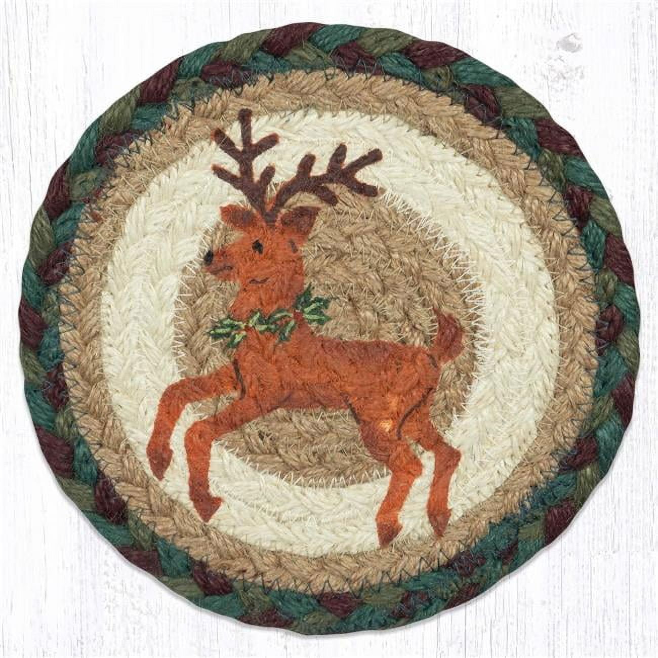 Picture of Capitol Importing 79-508R 7 x 7 in. LC-508 Reindeer Round Large Coaster
