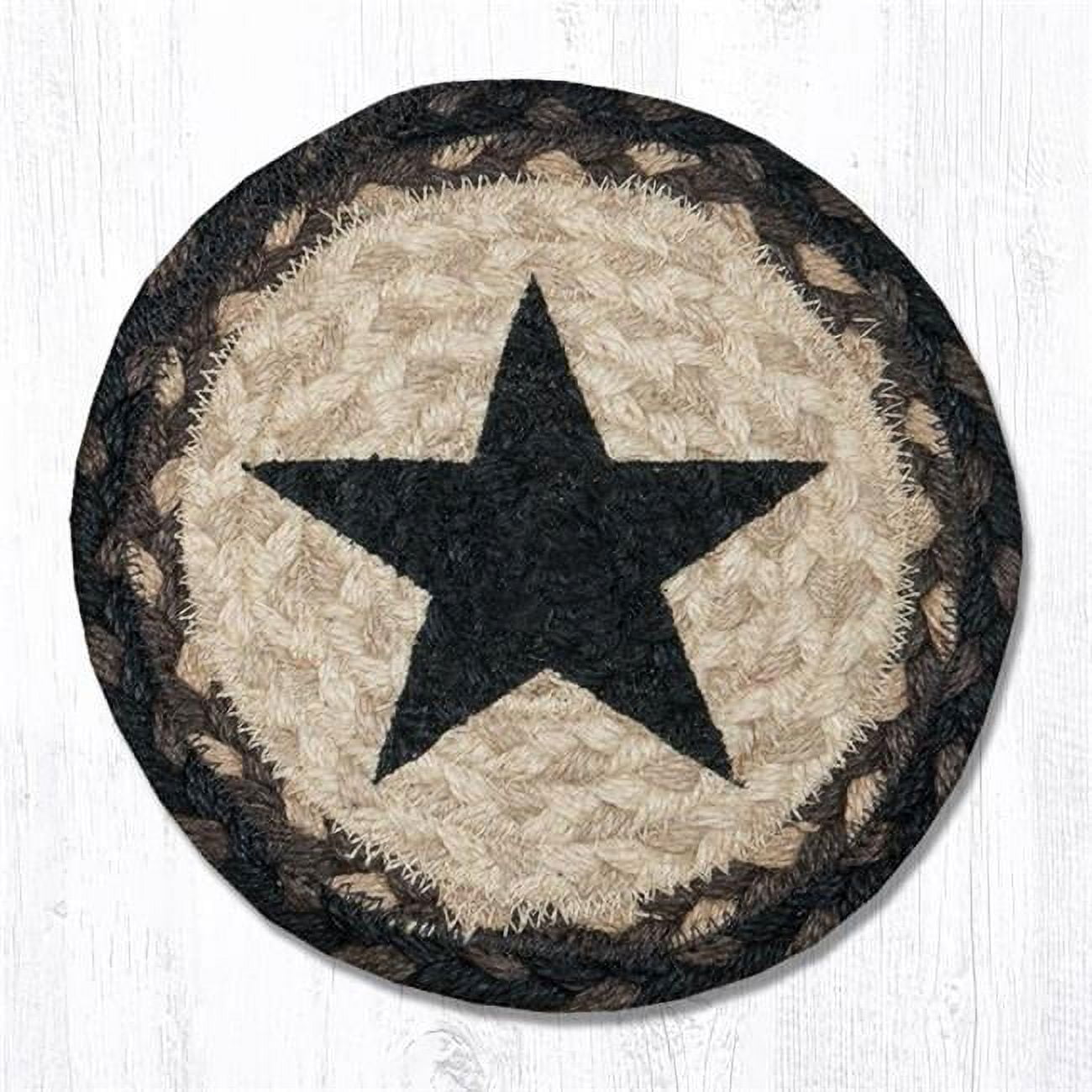 7 x 7 in. Black Star Printed Round Swatch