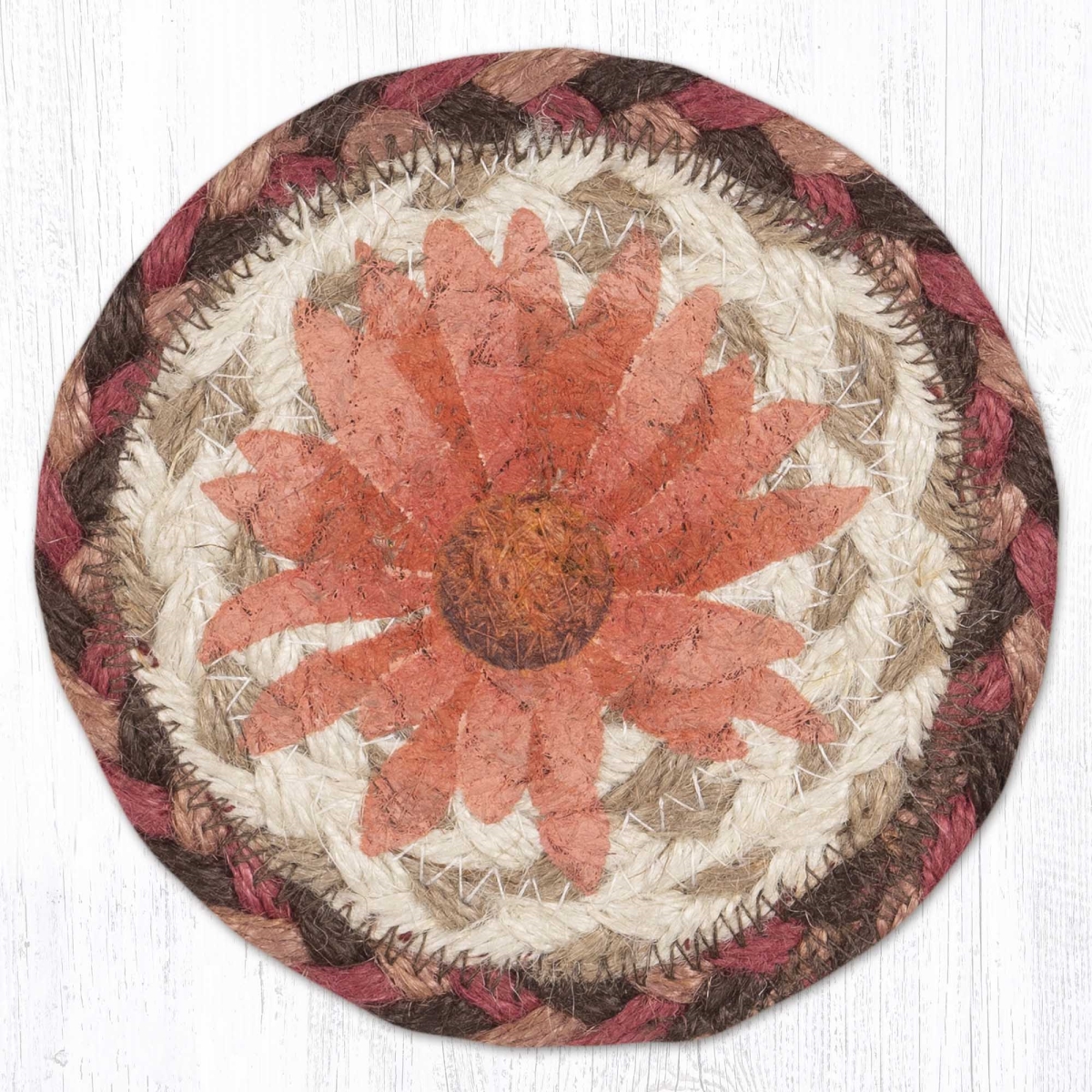 Picture of Earth Rug 31-IC012GJ 5 x 5 in. Garden Joy Printed Braided Coaster, Multi Color
