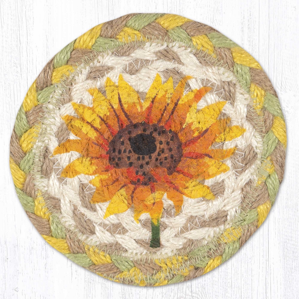 Picture of Earth Rug 31-IC654S 5 x 5 in. Sunflower Printed Braided Coaster, Multi Color