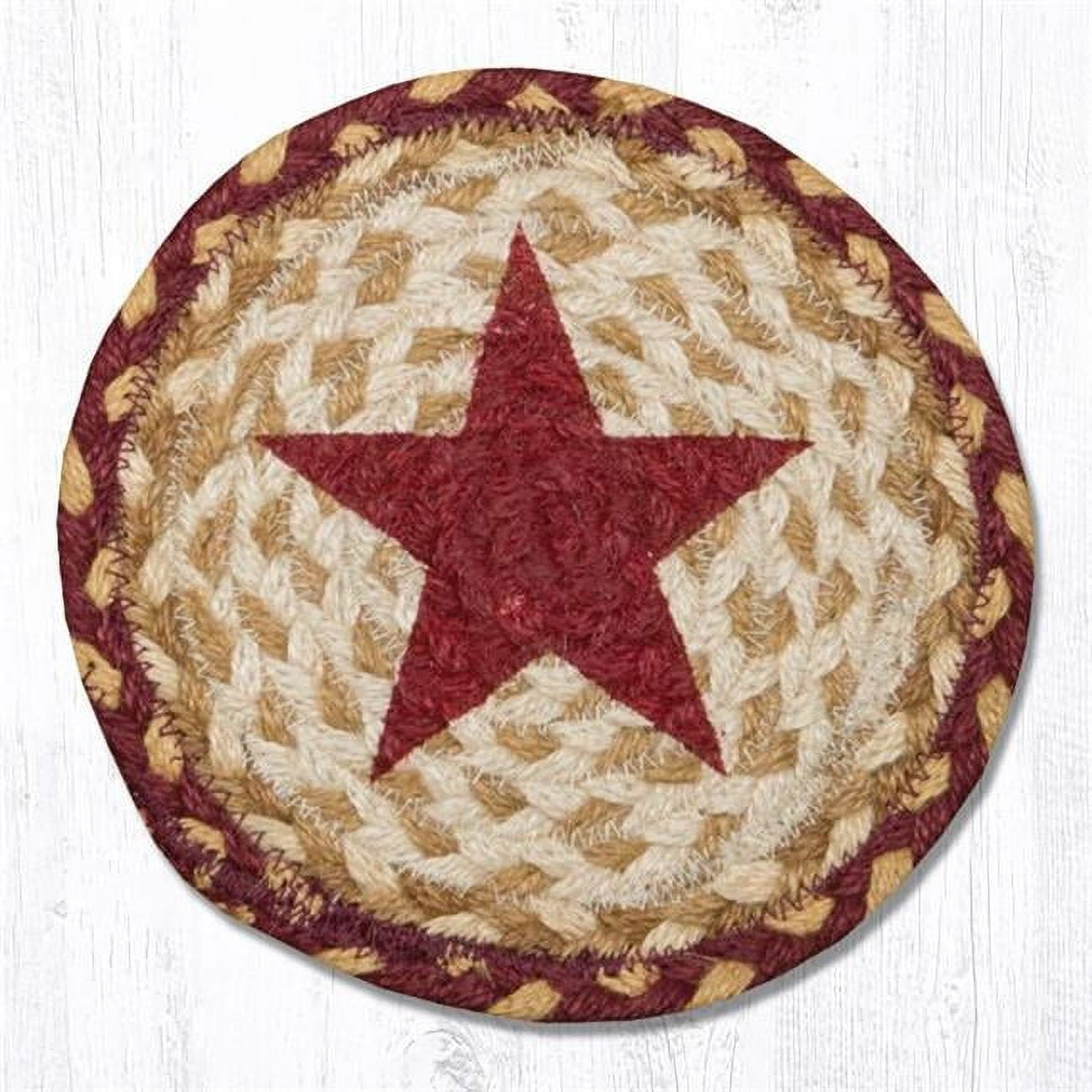 7 x 7 in. Burgundy Star Printed Round Swatch