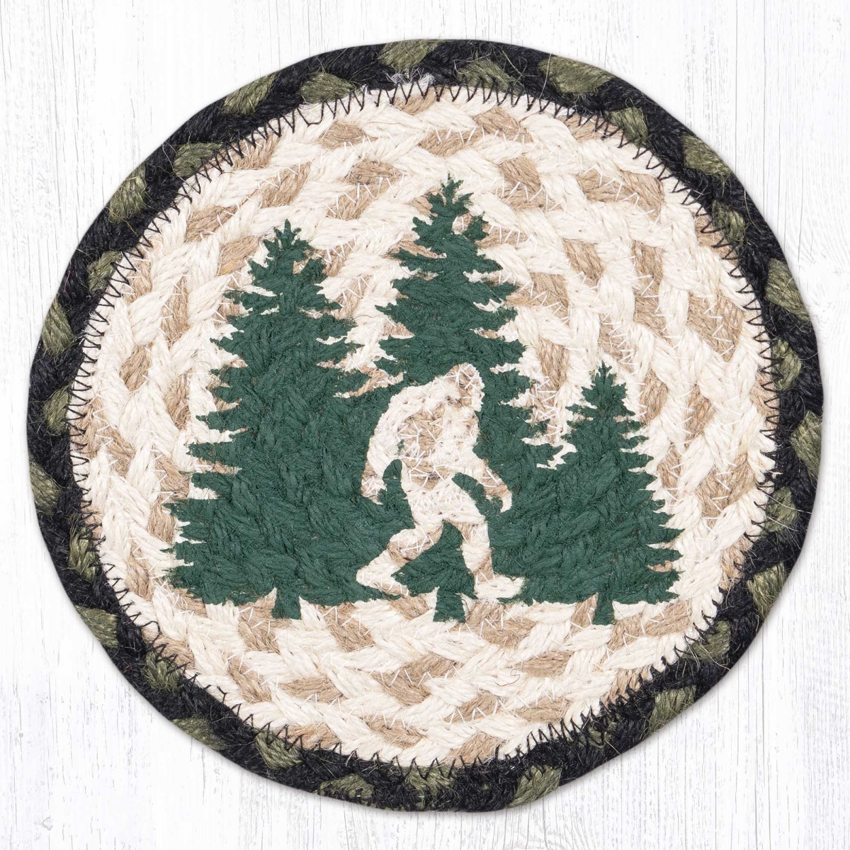 Picture of Earth Rug 79-116BF 7 x 7 in. Big Foot Braided Round Large Coaster, Multi Color