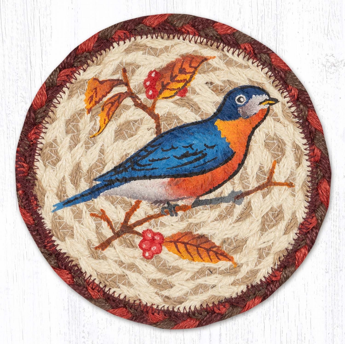 Picture of Earth Rug 79-717WB 7 x 7 in. LC-717 Wildlife Bluebird Round Large Coaster