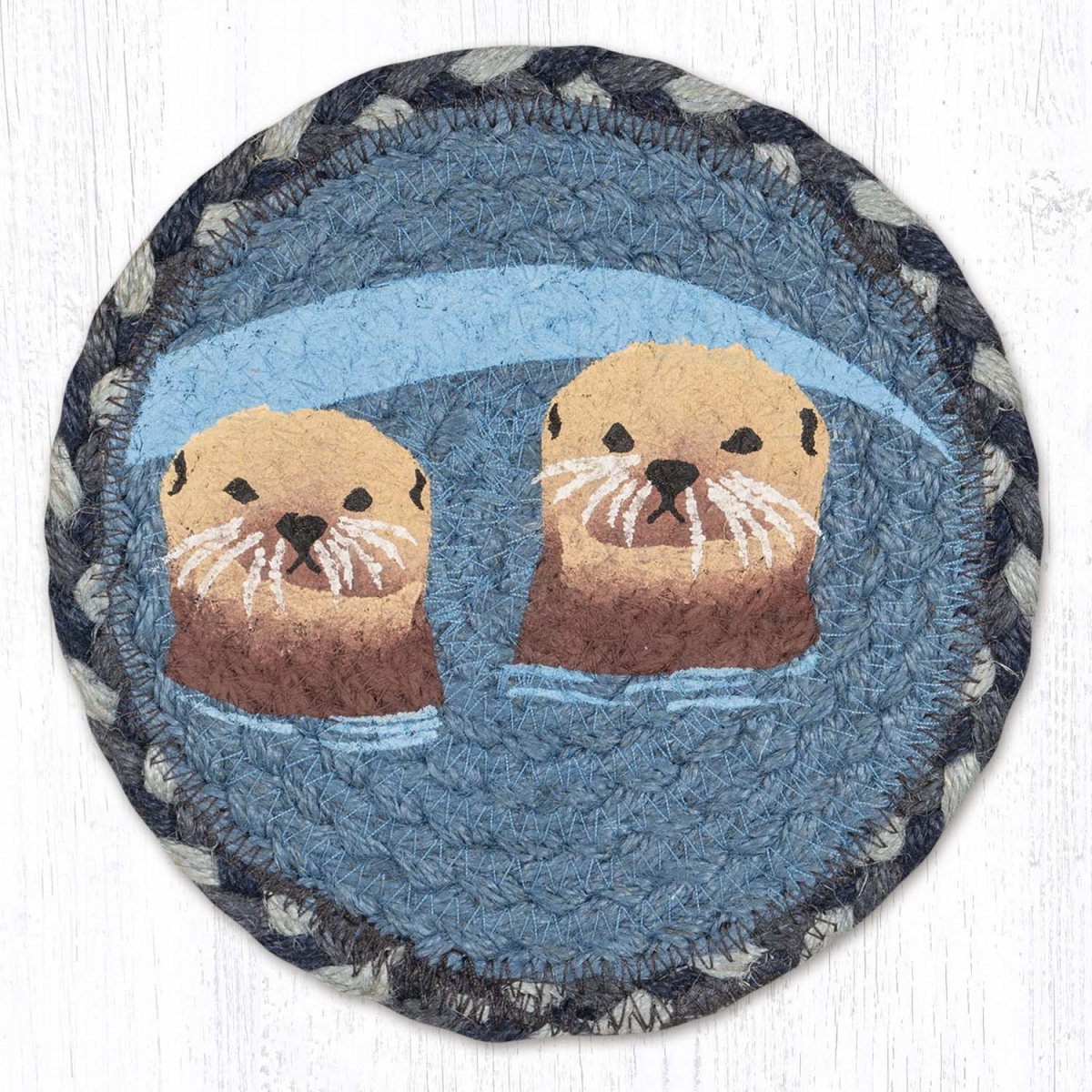 Picture of Earth Rug 79-869SO 7 x 7 in. LC-869 Sea Otters Round Large Coaster