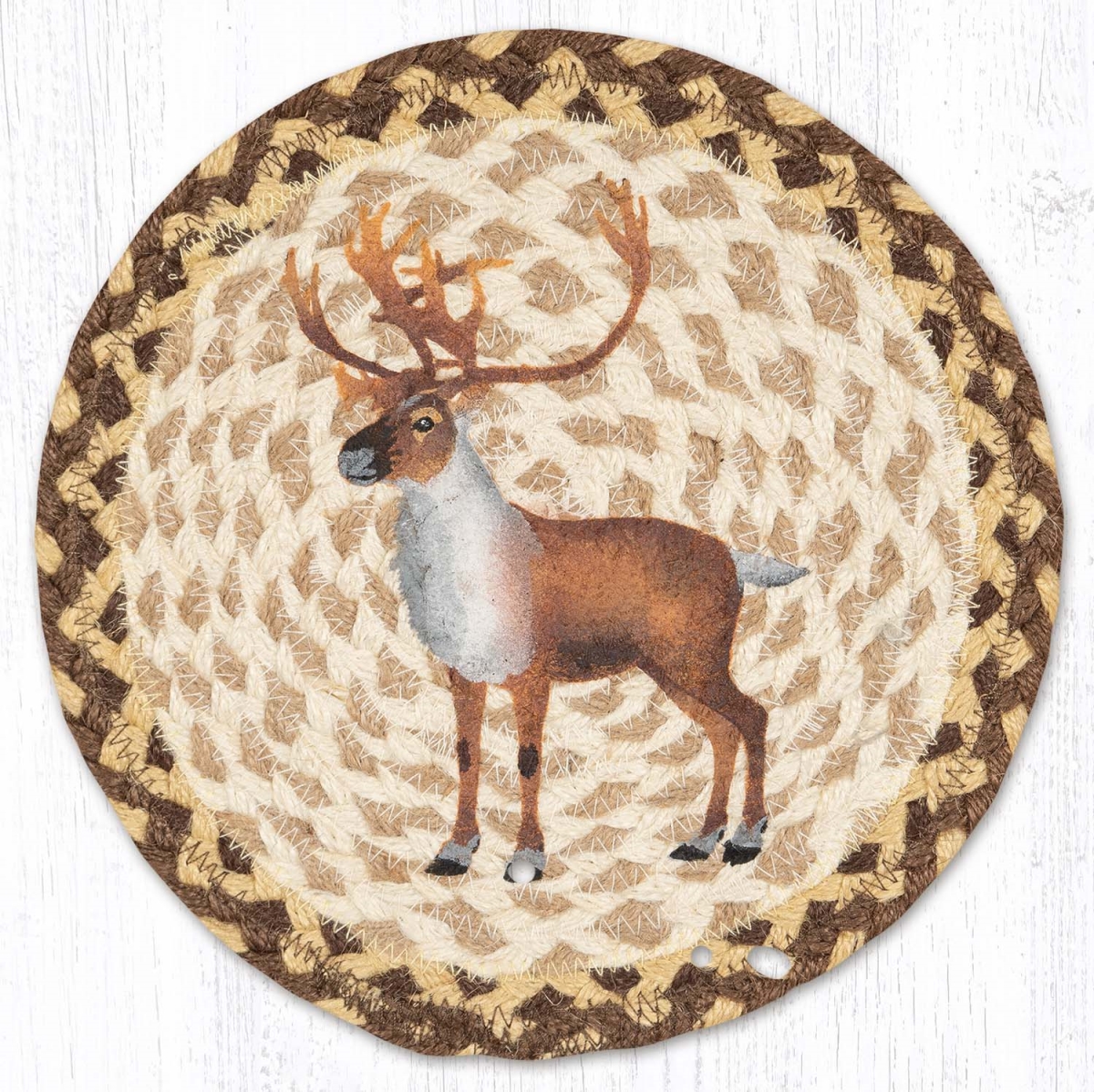 Picture of Earth Rug 80-129C 10 x 10 in. MSPR-129 Caribou Printed Round Trivet