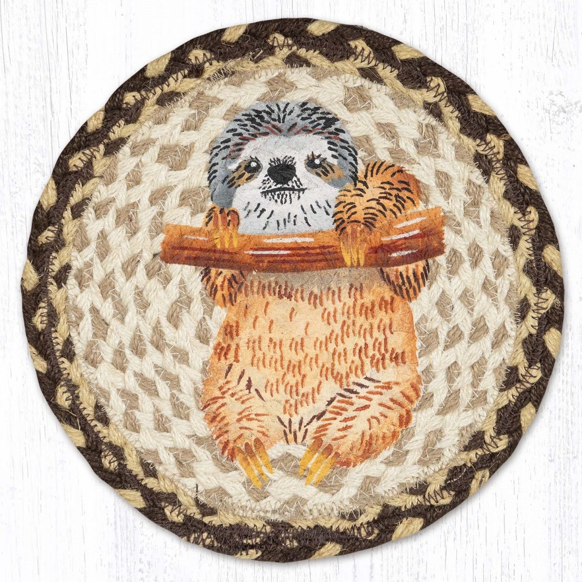 Picture of Earth Rug 80-129S 10 x 10 in. MSPR-129 Sloth Printed Round Trivet
