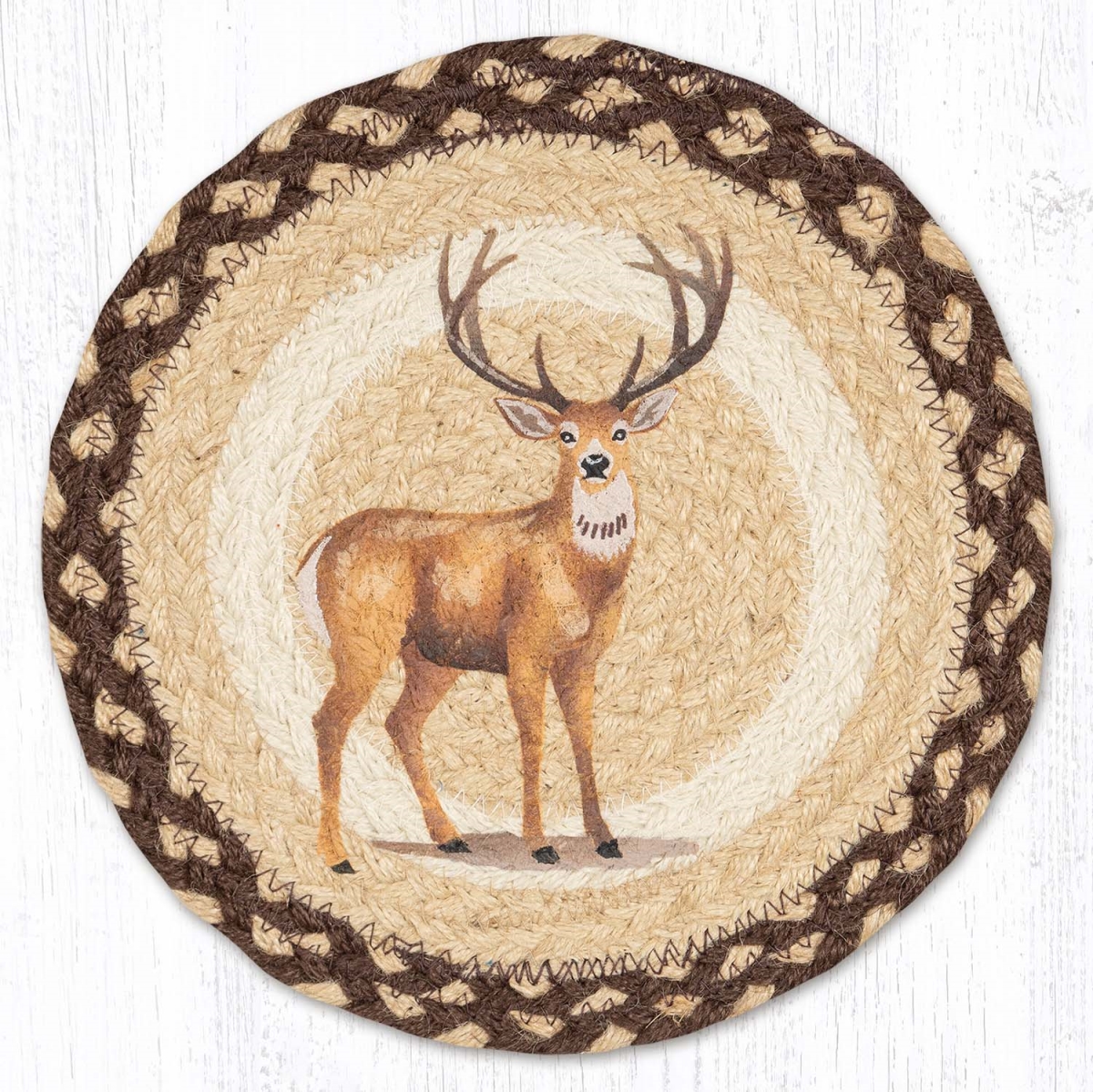 Picture of Earth Rug 80-518S 10 x 10 in. MSPR-518 Stag Printed Round Trivet