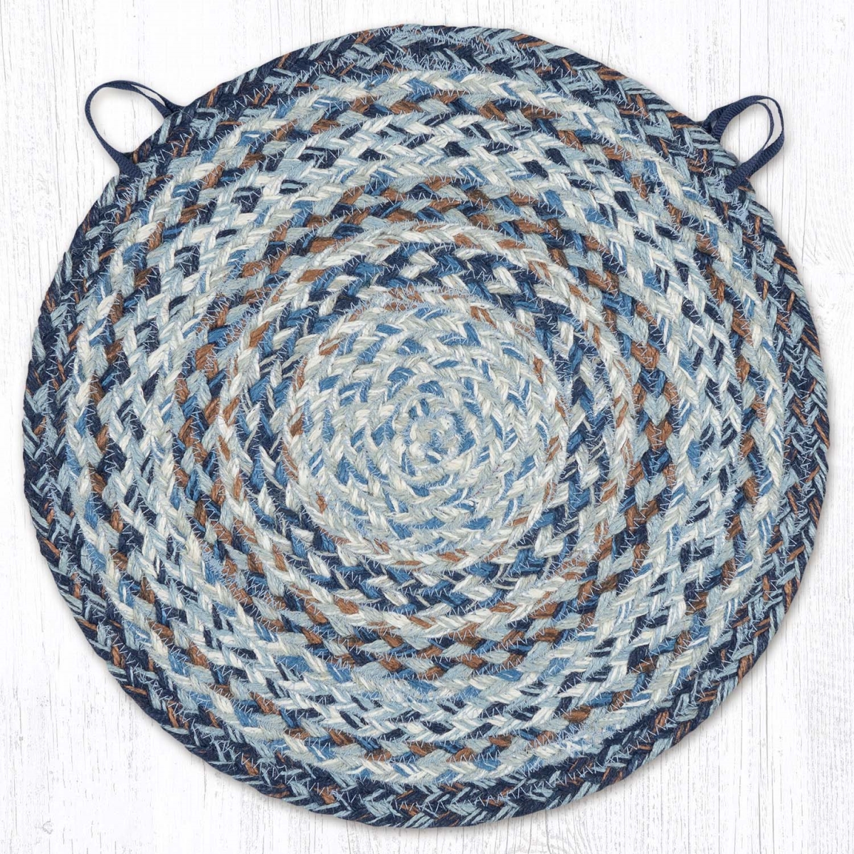 Picture of Earth Rug 20-9-119 15.5 x 15.5 in. Denim Braided Jute Chair Pad