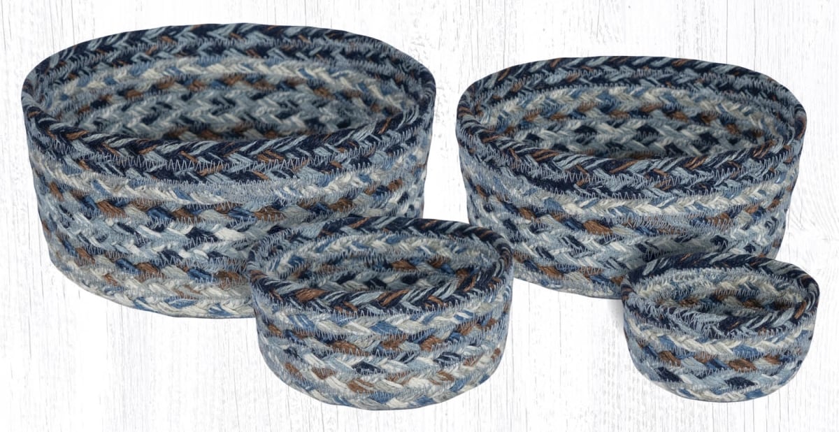 36-CB9-119 CB-9-119 Denim Casserole Baskets, Set of 4