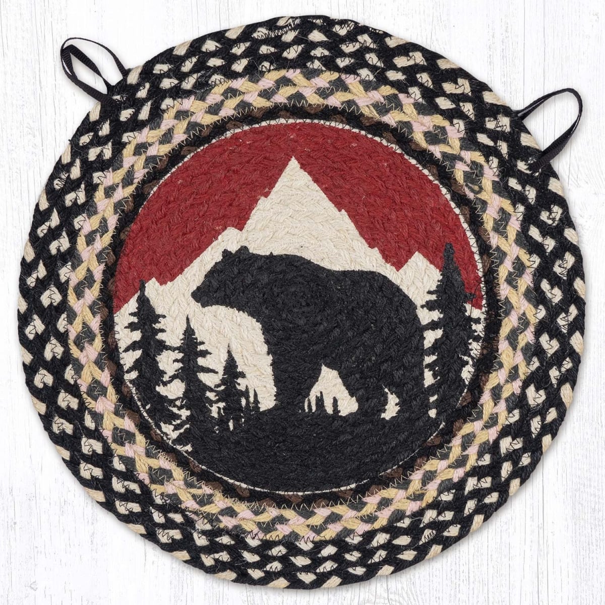 Picture of Earth Rug 49-CH430BM 15.5 x 15.5 in. Bear Mountain Braided Round Chair Pad, Multi Color