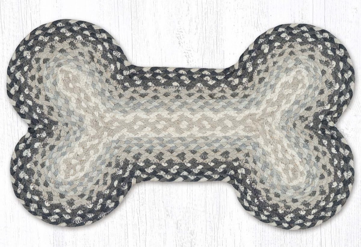 63-MD890DB 13 x 22 in. Gray, Sand & Ivory Braided Medium Dog Bone Rug