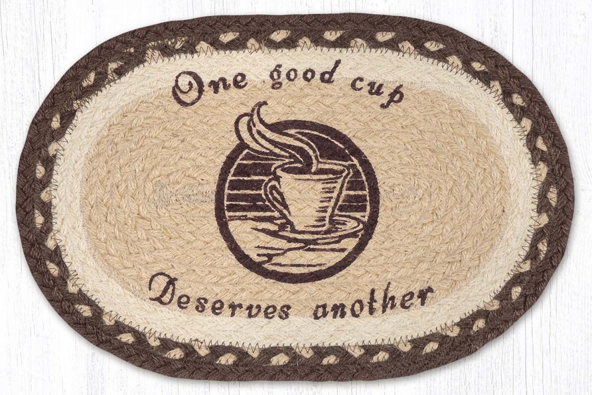 81-133OGC 10 x 15 in. MSP-133 One Good Cup Printed Oval Swatch Rug
