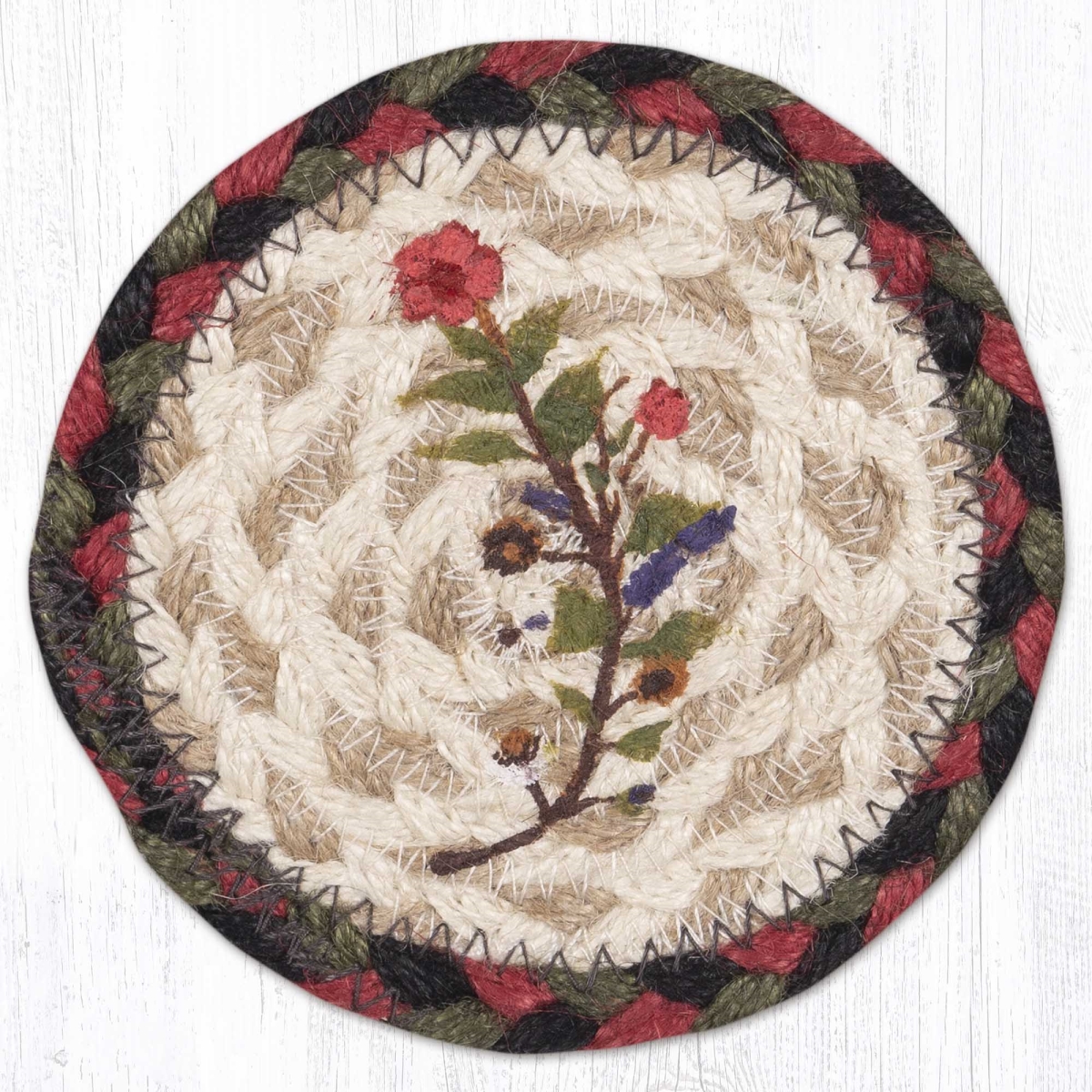 Picture of Earth Rug 31-IC081PK 5 x 5 in. Plant Kindness Printed Braided Coaster, Multi Color