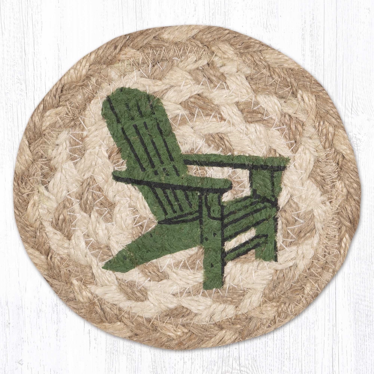 Picture of Earth Rug 31-IC776AC 5 x 5 in. Adirondack Chair Printed Braided Coaster, Multi Color