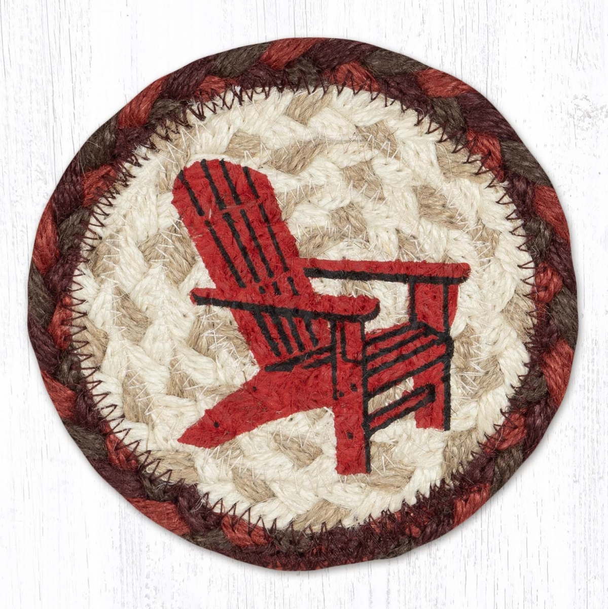 Picture of Earth Rug 31-IC417RAC 5 x 5 in. IC-417 Red Adirondack Chair Printed Coaster
