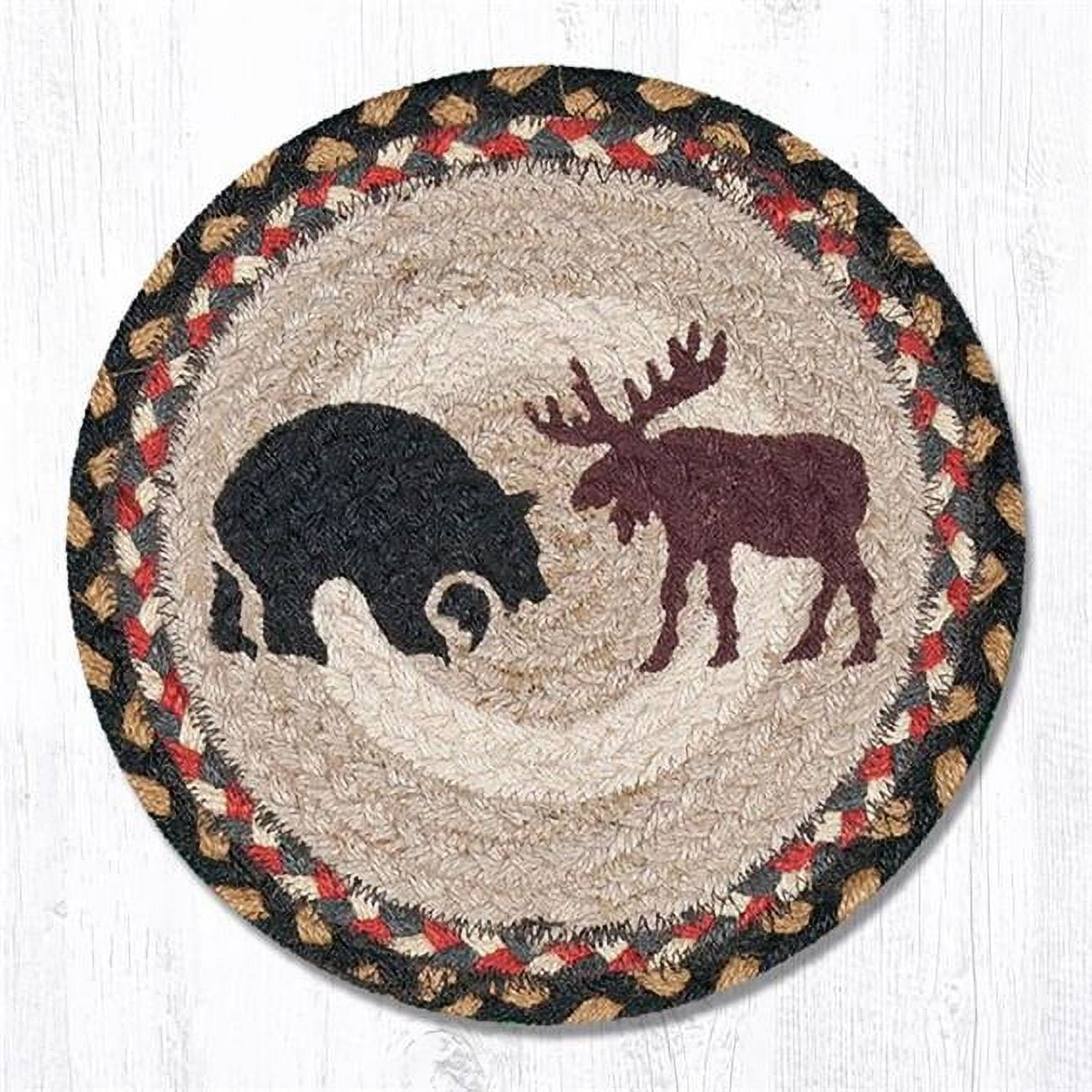 10 x 10 in. Bear & Moose Printed Round Swatch